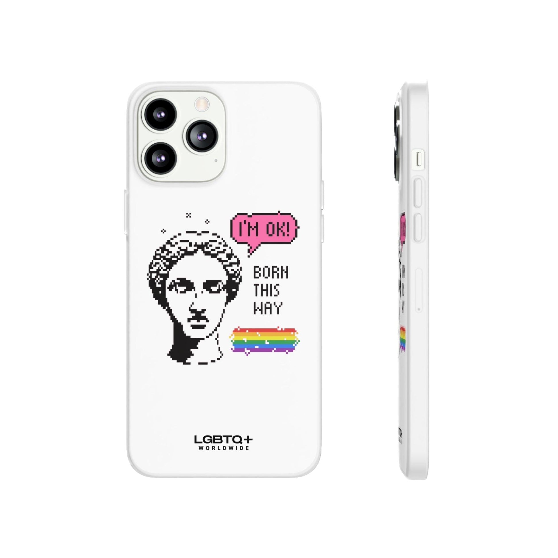 LGBTQWorldwide - ,,BORN THIS WAY" Flexible Handyhülle Accessories, Case, iPhone, iPhone Cases, Phone accessory, Phone Cases, Samsung Cases, silikon, Valentine's Day promotion lgbtq Bekleidung Accessoires unisex Zubehör