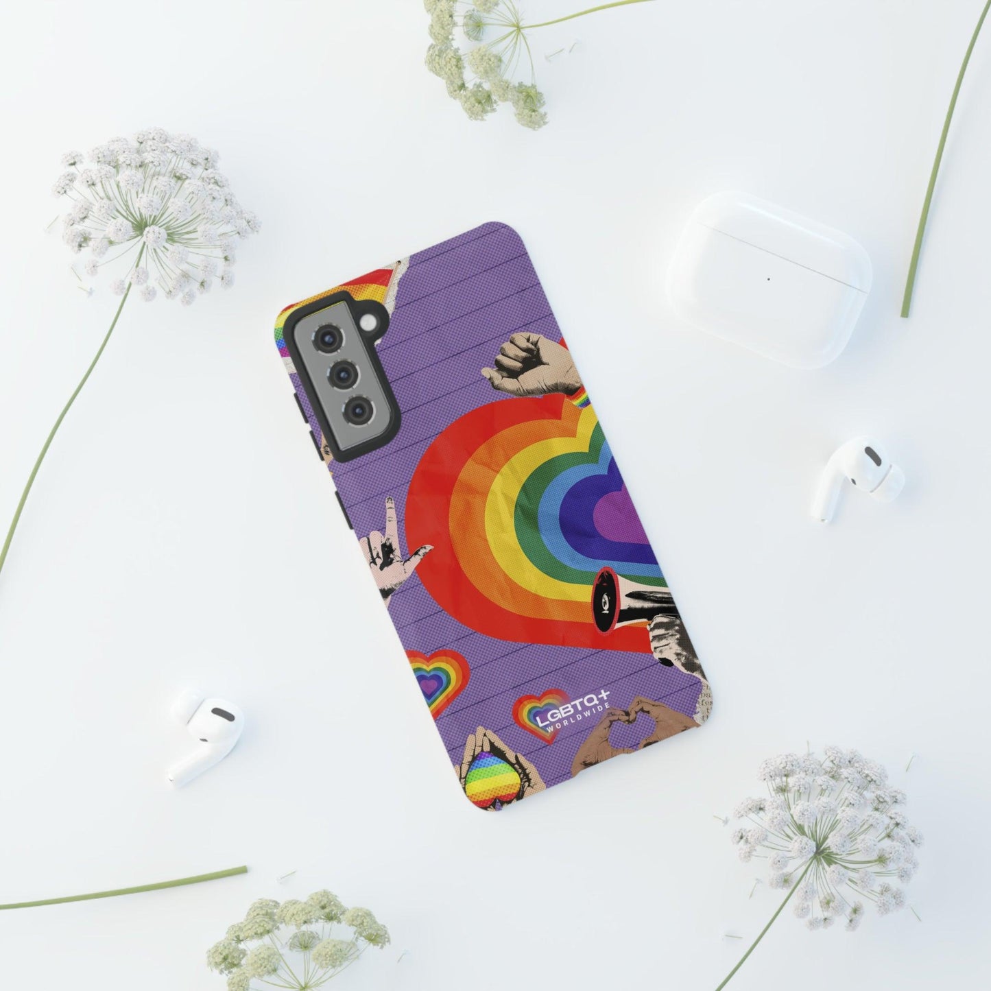 LGBTQWorldwide - ,,REGENBOGEN HERZ" Doppelgehäuse Handyhülle Accessories, Glossy, iPhone Cases, Matte, Phone accessory, Phone Cases, Samsung Cases, Thermo, Valentine's Day Picks lgbtq Bekleidung Accessoires unisex Zubehör