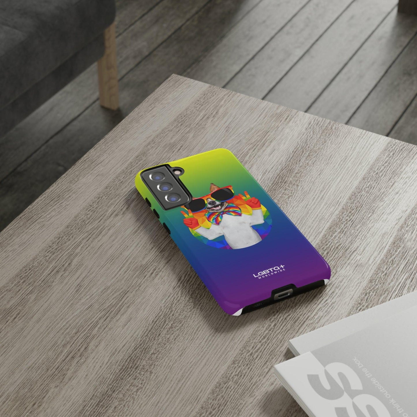 LGBTQWorldwide - ,,GLÜCKLICHER HUND" Doppelgehäuse Handyhülle Accessories, Glossy, iPhone Cases, Matte, Phone accessory, Phone Cases, Samsung Cases, Thermo, Valentine's Day Picks lgbtq Bekleidung Accessoires unisex Zubehör