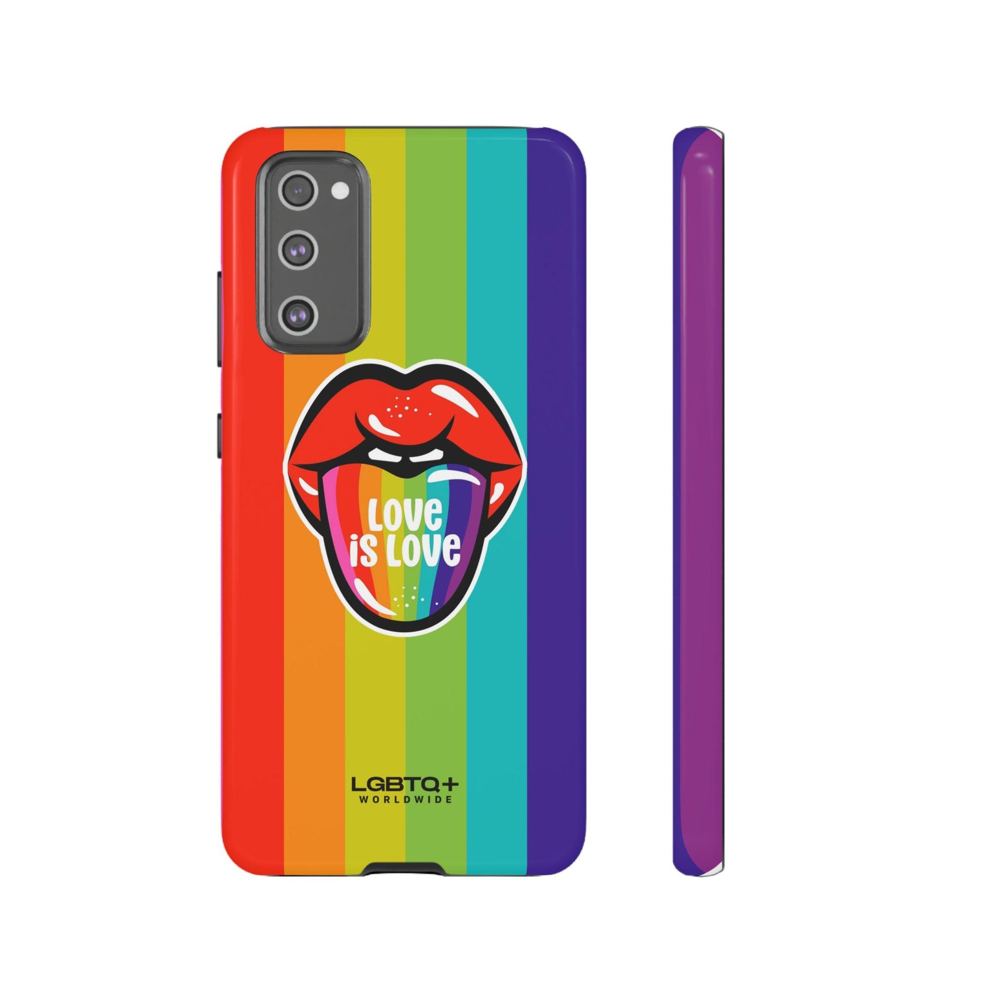 LGBTQWorldwide - ,,LIEBES ZUNGE" Doppelgehäuse Handyhülle Accessories, Glossy, iPhone Cases, Matte, Phone accessory, Phone Cases, Samsung Cases, Thermo, Valentine's Day Picks lgbtq Bekleidung Accessoires unisex Zubehör