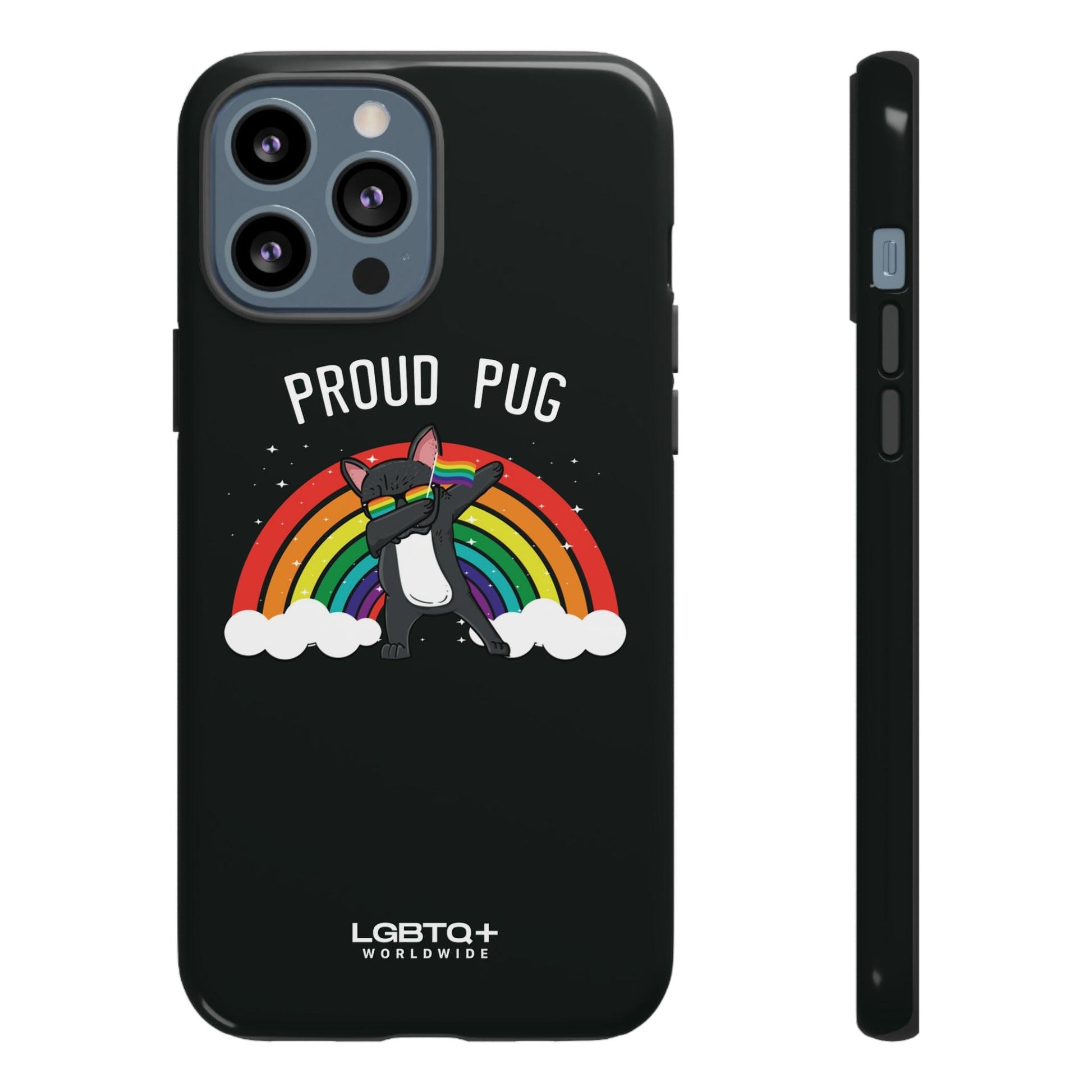 LGBTQWorldwide - ,,PROUD PUG" Doppelgehäuse Handyhülle Accessories, Glossy, iPhone Cases, Matte, Phone accessory, Phone Cases, Samsung Cases, Thermo, Valentine's Day Picks lgbtq Bekleidung Accessoires unisex Zubehör