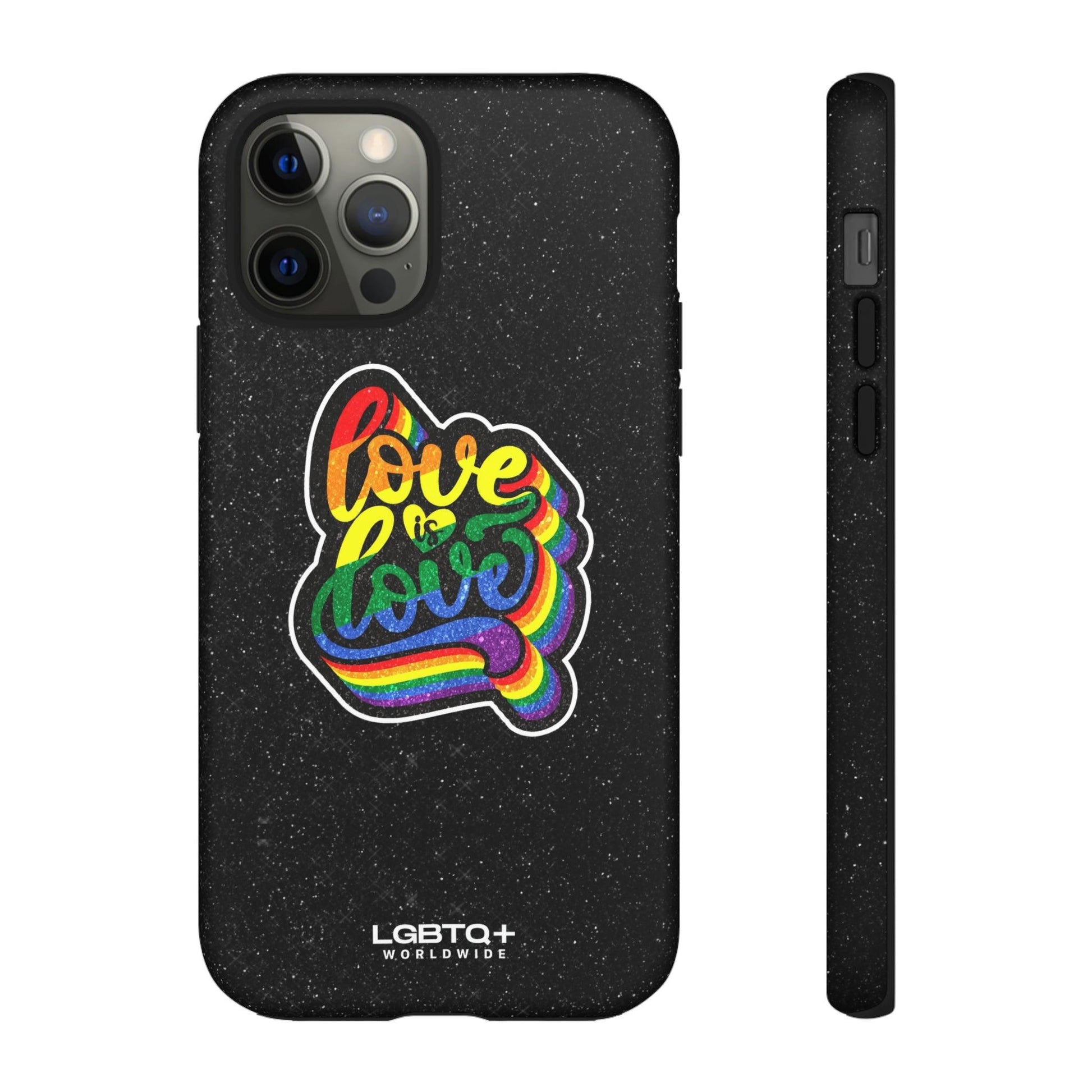 LGBTQWorldwide - ,,LOVE IS LOVE" Doppelgehäuse Handyhülle Accessories, Glossy, iPhone Cases, Matte, Phone accessory, Phone Cases, Samsung Cases, Thermo, Valentine's Day Picks lgbtq Bekleidung Accessoires unisex Zubehör