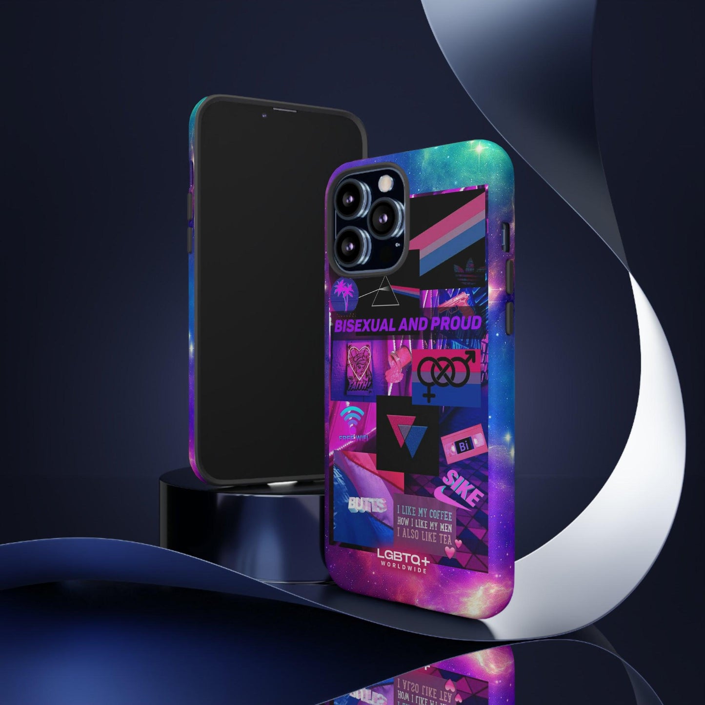 LGBTQWorldwide - ,,BISEXUAL" Doppelgehäuse Handyhülle Accessories, Glossy, iPhone Cases, Matte, Phone accessory, Phone Cases, Samsung Cases, Thermo, Valentine's Day Picks lgbtq Bekleidung Accessoires unisex Zubehör