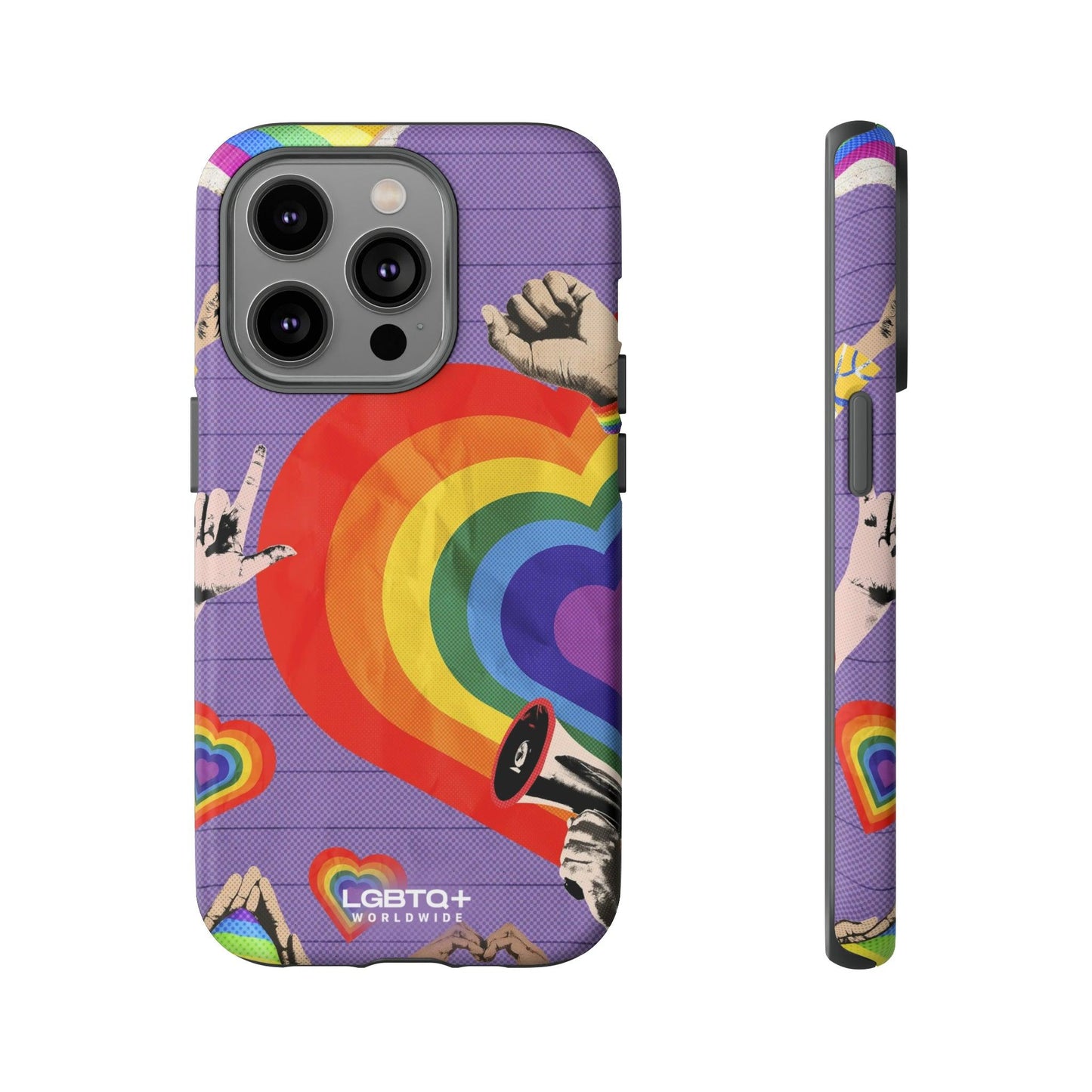 LGBTQWorldwide - ,,REGENBOGEN HERZ" Doppelgehäuse Handyhülle Accessories, Glossy, iPhone Cases, Matte, Phone accessory, Phone Cases, Samsung Cases, Thermo, Valentine's Day Picks lgbtq Bekleidung Accessoires unisex Zubehör