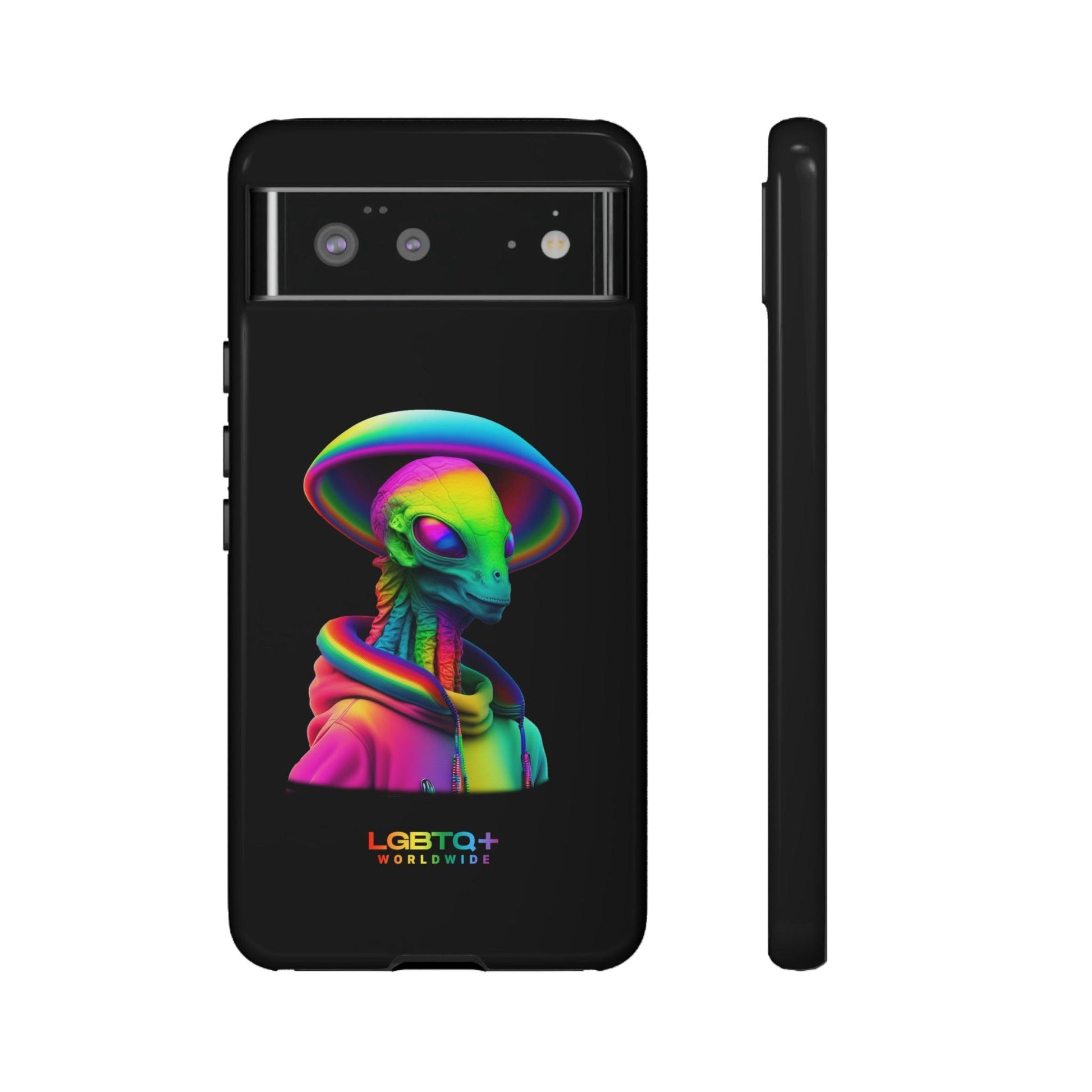 LGBTQWorldwide - ,,GLÜCKLICHES ALIEN" Doppelgehäuse Handyhülle Accessories, Glossy, iPhone Cases, Matte, Phone accessory, Phone Cases, Samsung Cases, tough, Valentine's Day Picks lgbtq Bekleidung Accessoires unisex Zubehör