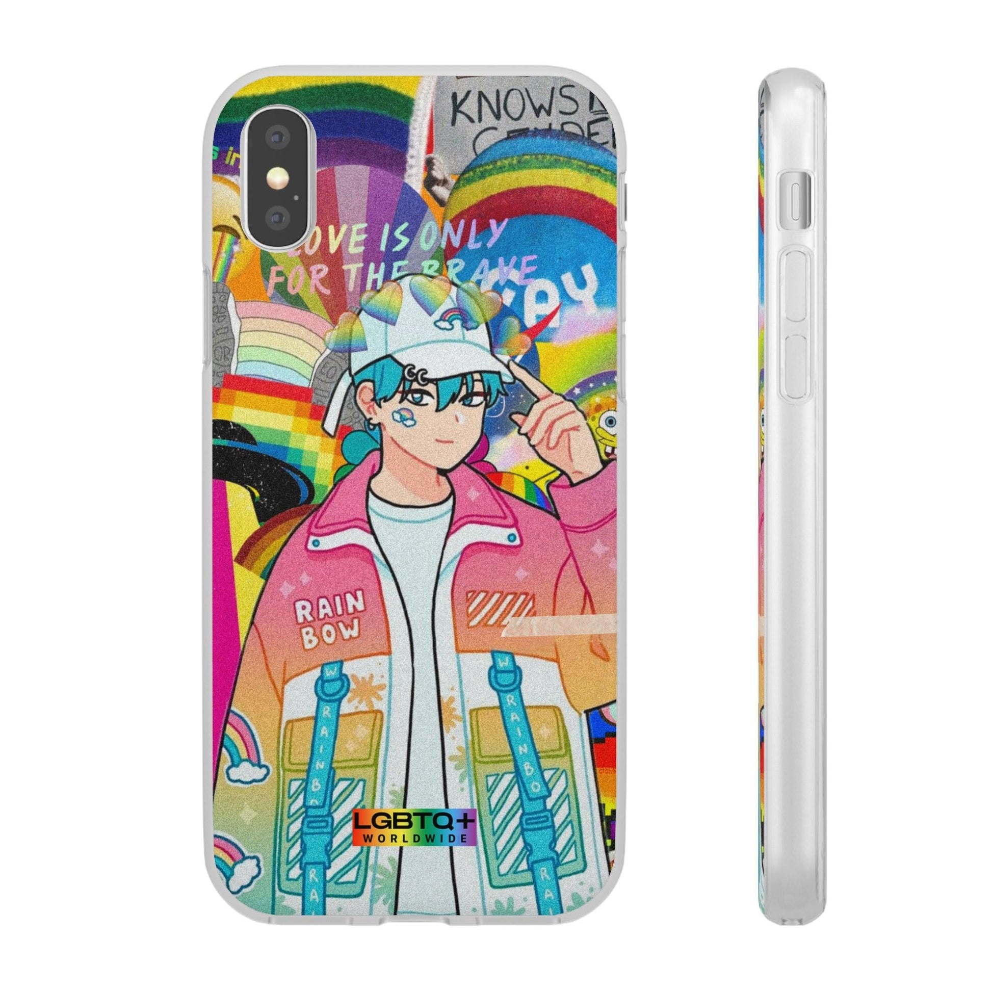 LGBTQWorldwide - ,,REGENBOGEN JUNGE" Flexible Handyhülle Accessories, Case, iPhone, iPhone Cases, Phone accessory, Phone Cases, Samsung Cases, silikon, Valentine's Day promotion lgbtq Bekleidung Accessoires unisex Zubehör