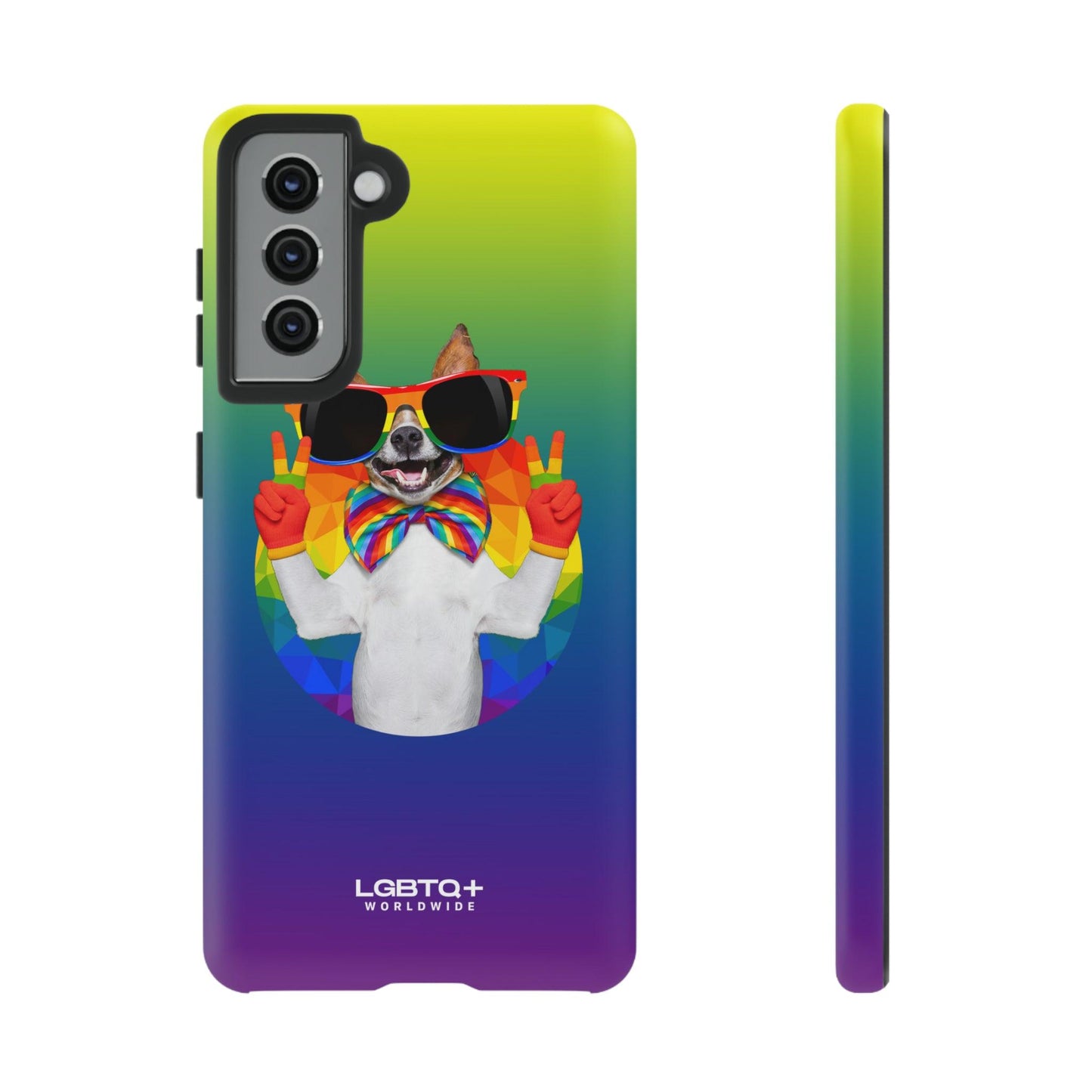 LGBTQWorldwide - ,,GLÜCKLICHER HUND" Doppelgehäuse Handyhülle Accessories, Glossy, iPhone Cases, Matte, Phone accessory, Phone Cases, Samsung Cases, Thermo, Valentine's Day Picks lgbtq Bekleidung Accessoires unisex Zubehör