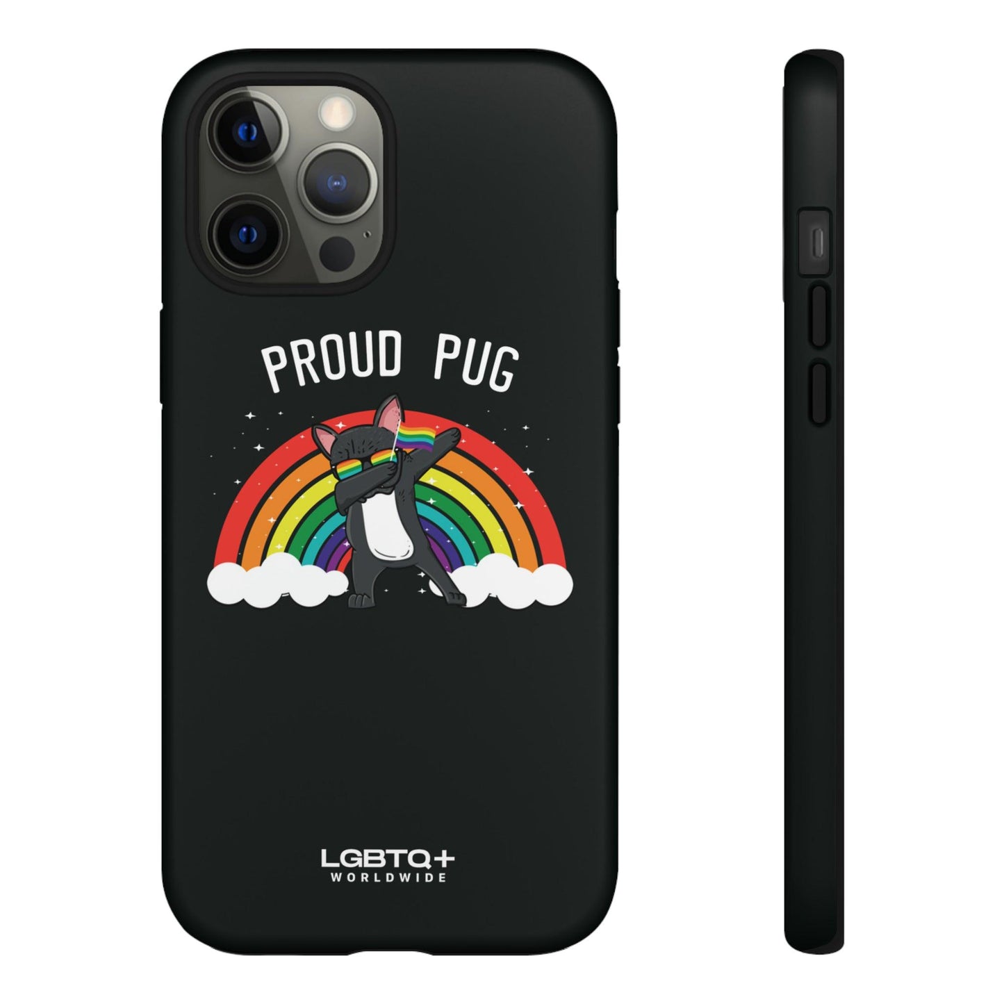 LGBTQWorldwide - ,,PROUD PUG" Doppelgehäuse Handyhülle Accessories, Glossy, iPhone Cases, Matte, Phone accessory, Phone Cases, Samsung Cases, Thermo, Valentine's Day Picks lgbtq Bekleidung Accessoires unisex Zubehör