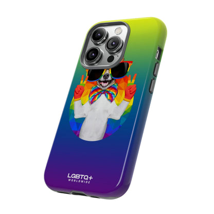 LGBTQWorldwide - ,,GLÜCKLICHER HUND" Doppelgehäuse Handyhülle Accessories, Glossy, iPhone Cases, Matte, Phone accessory, Phone Cases, Samsung Cases, Thermo, Valentine's Day Picks lgbtq Bekleidung Accessoires unisex Zubehör