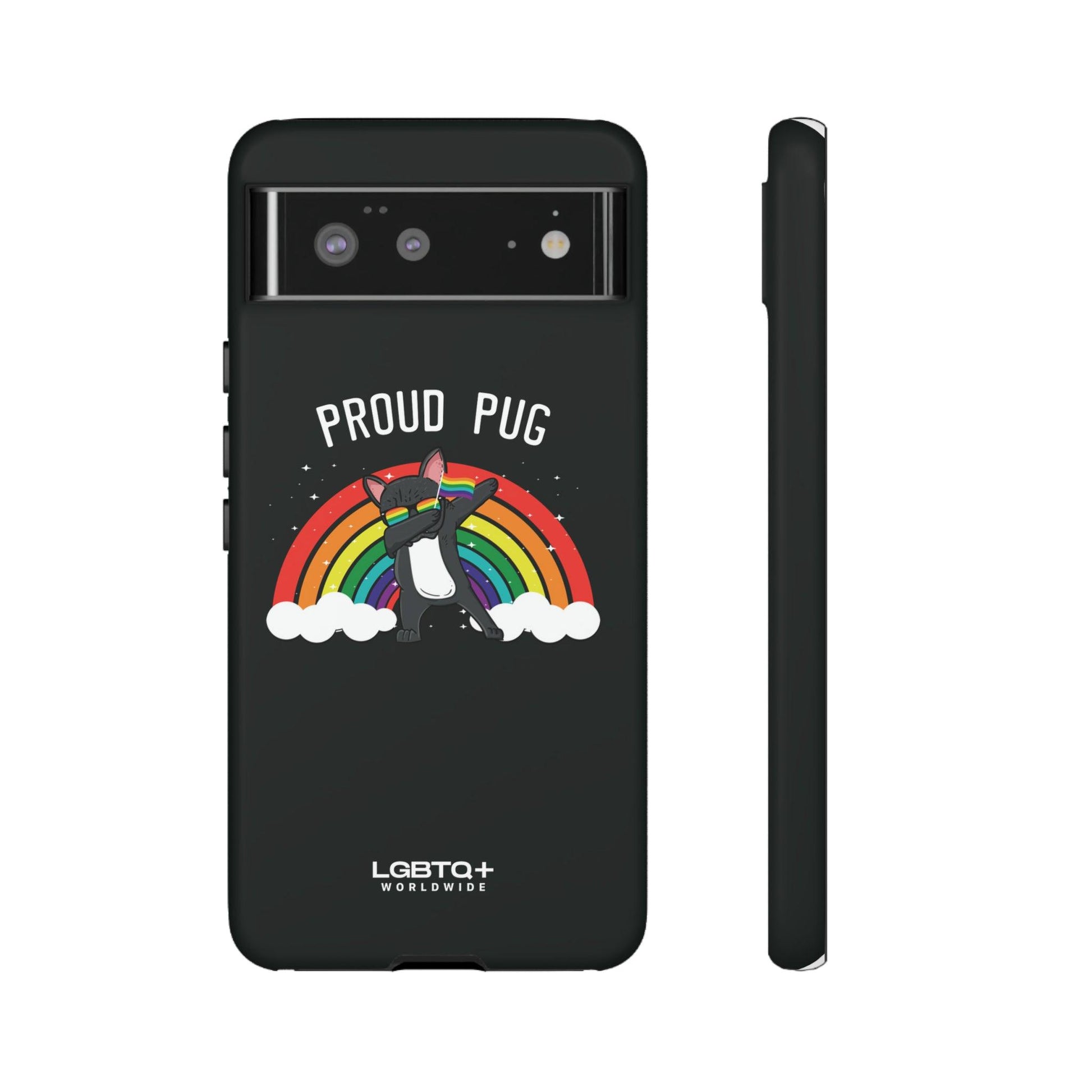 LGBTQWorldwide - ,,PROUD PUG" Doppelgehäuse Handyhülle Accessories, Glossy, iPhone Cases, Matte, Phone accessory, Phone Cases, Samsung Cases, Thermo, Valentine's Day Picks lgbtq Bekleidung Accessoires unisex Zubehör