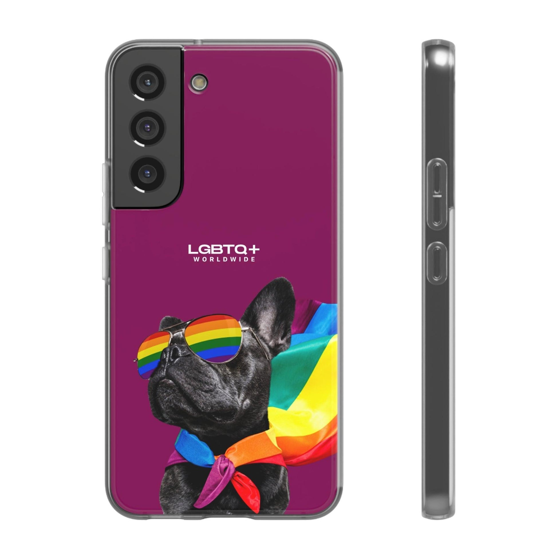 LGBTQWorldwide - ,,GLÜCKLICHER HUND" Flexible Handyhülle Accessories, Case, iPhone, iPhone Cases, Phone accessory, Phone Cases, Samsung Cases, silikon, Valentine's Day promotion lgbtq Bekleidung Accessoires unisex Zubehör