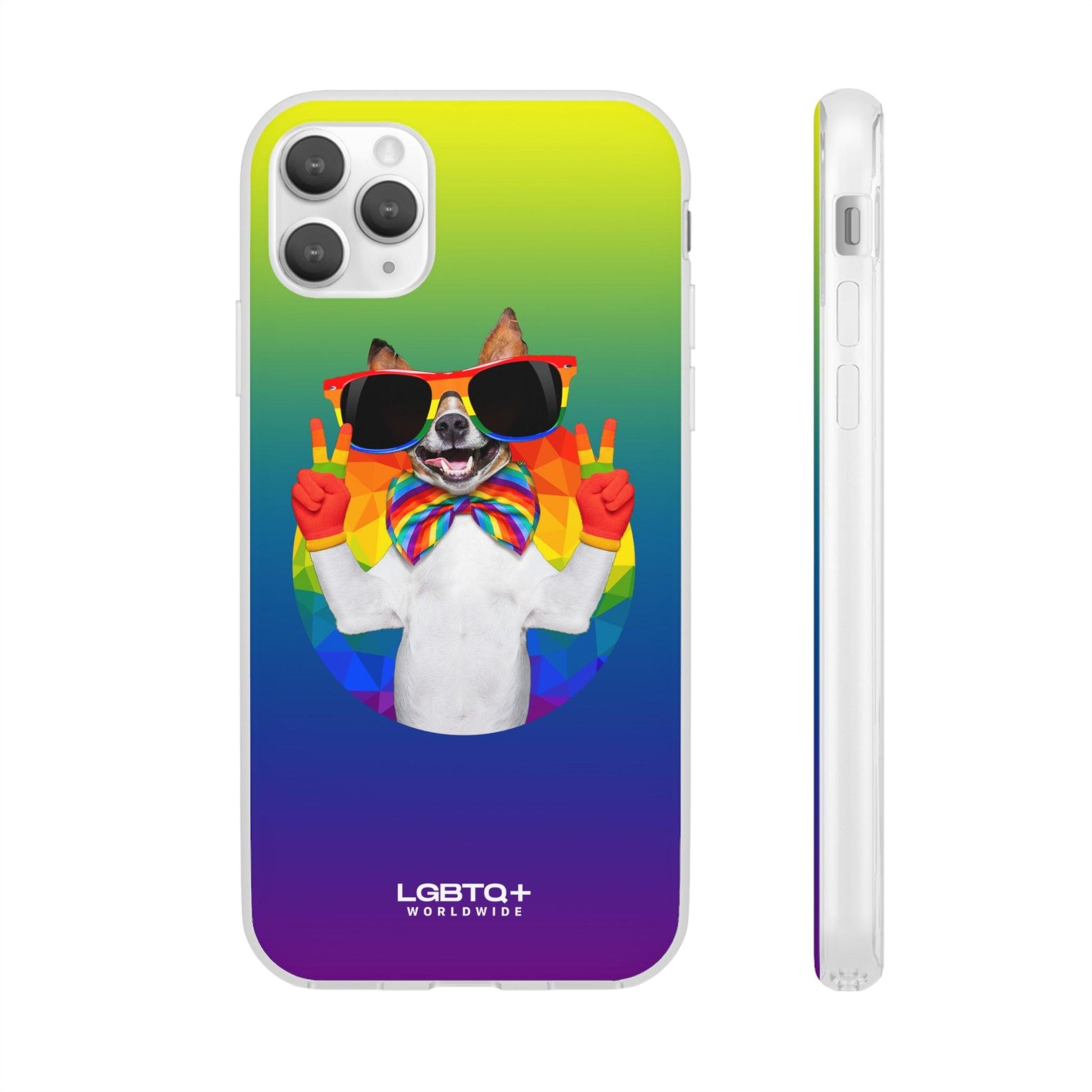 LGBTQWorldwide - ,,GLÜCKLICHER HUND" Flexible Handyhülle Accessories, Case, iPhone, iPhone Cases, Phone accessory, Phone Cases, Samsung Cases, silikon, Valentine's Day promotion lgbtq Bekleidung Accessoires unisex Zubehör