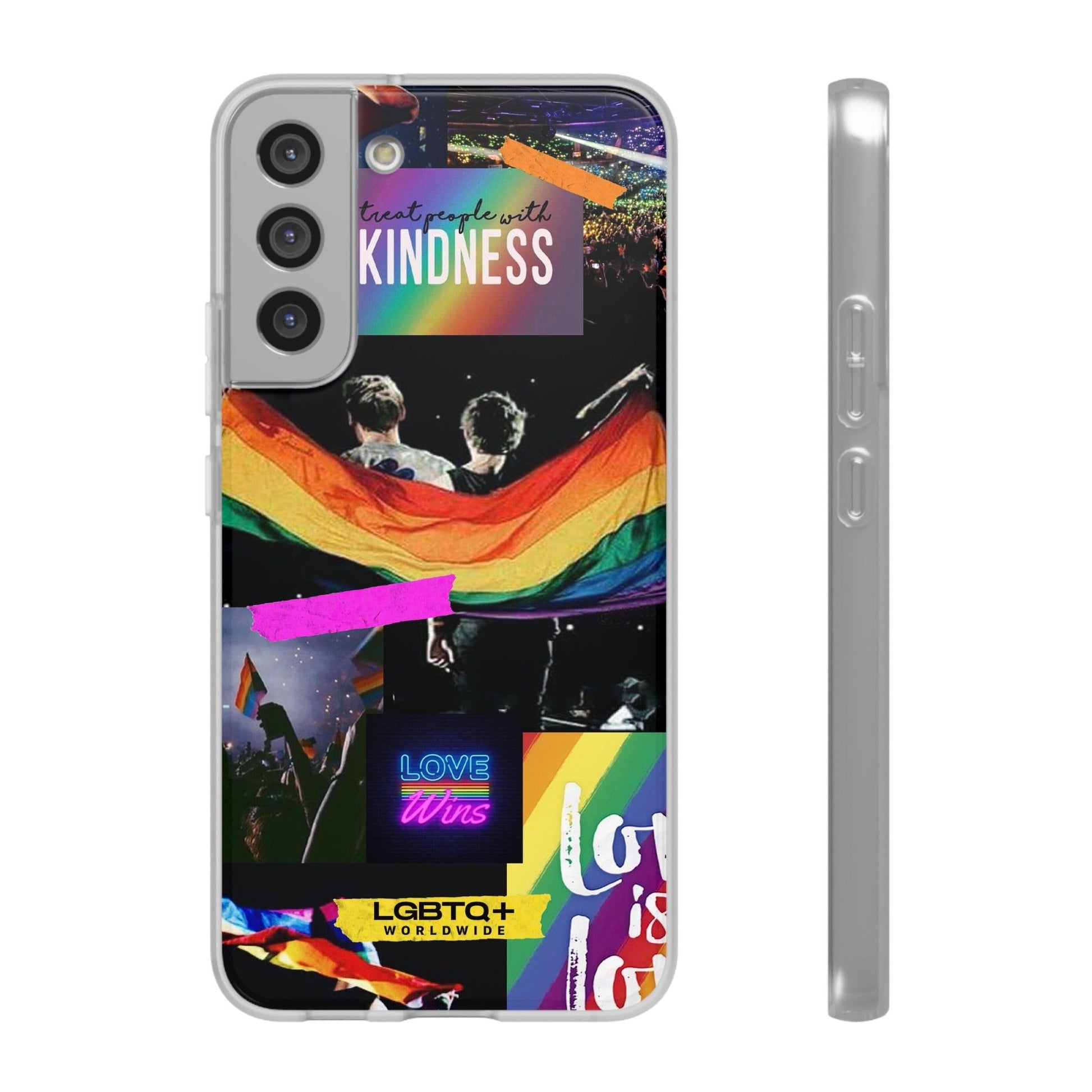 LGBTQWorldwide - ,,KINDNESS" Flexible Handyhülle Accessories, Case, iPhone, iPhone Cases, Phone accessory, Phone Cases, Samsung Cases, silikon, Valentine's Day promotion lgbtq Bekleidung Accessoires unisex Zubehör