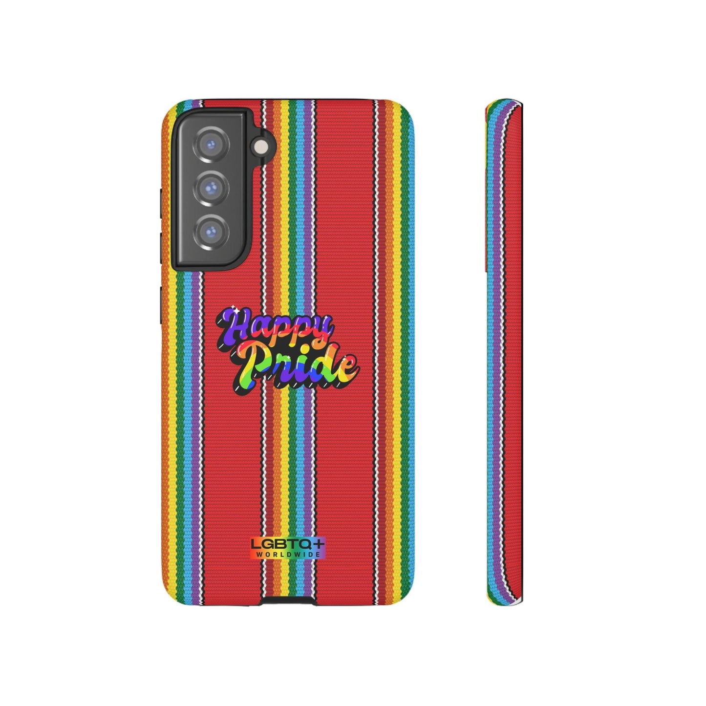 LGBTQWorldwide - ,,HAPPY PRIDE" Doppelgehäuse Handyhülle Accessories, Glossy, iPhone Cases, Matte, Phone accessory, Phone Cases, Samsung Cases, Thermo, Valentine's Day Picks lgbtq Bekleidung Accessoires unisex Zubehör