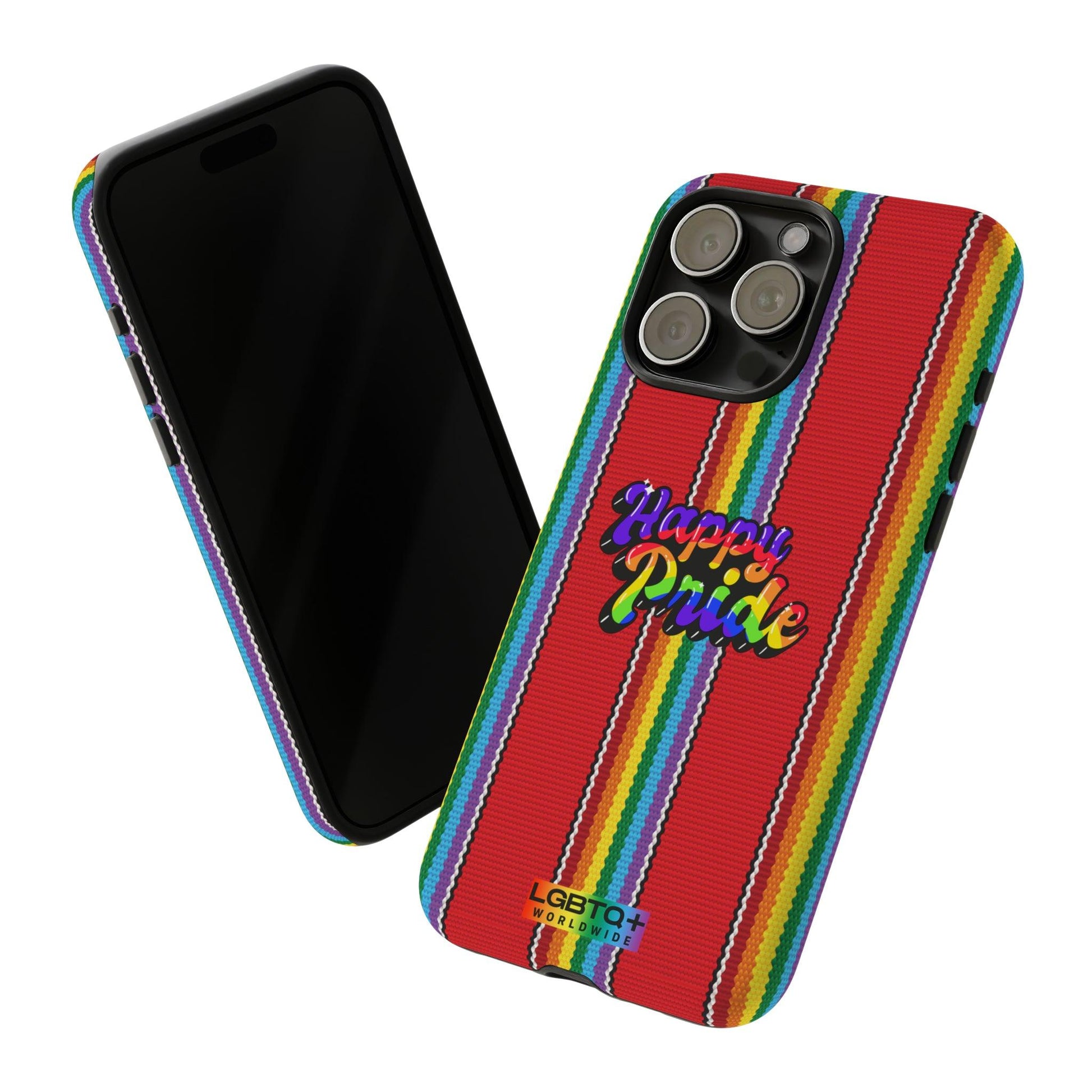 LGBTQWorldwide - ,,HAPPY PRIDE" Doppelgehäuse Handyhülle Accessories, Glossy, iPhone Cases, Matte, Phone accessory, Phone Cases, Samsung Cases, Thermo, Valentine's Day Picks lgbtq Bekleidung Accessoires unisex Zubehör