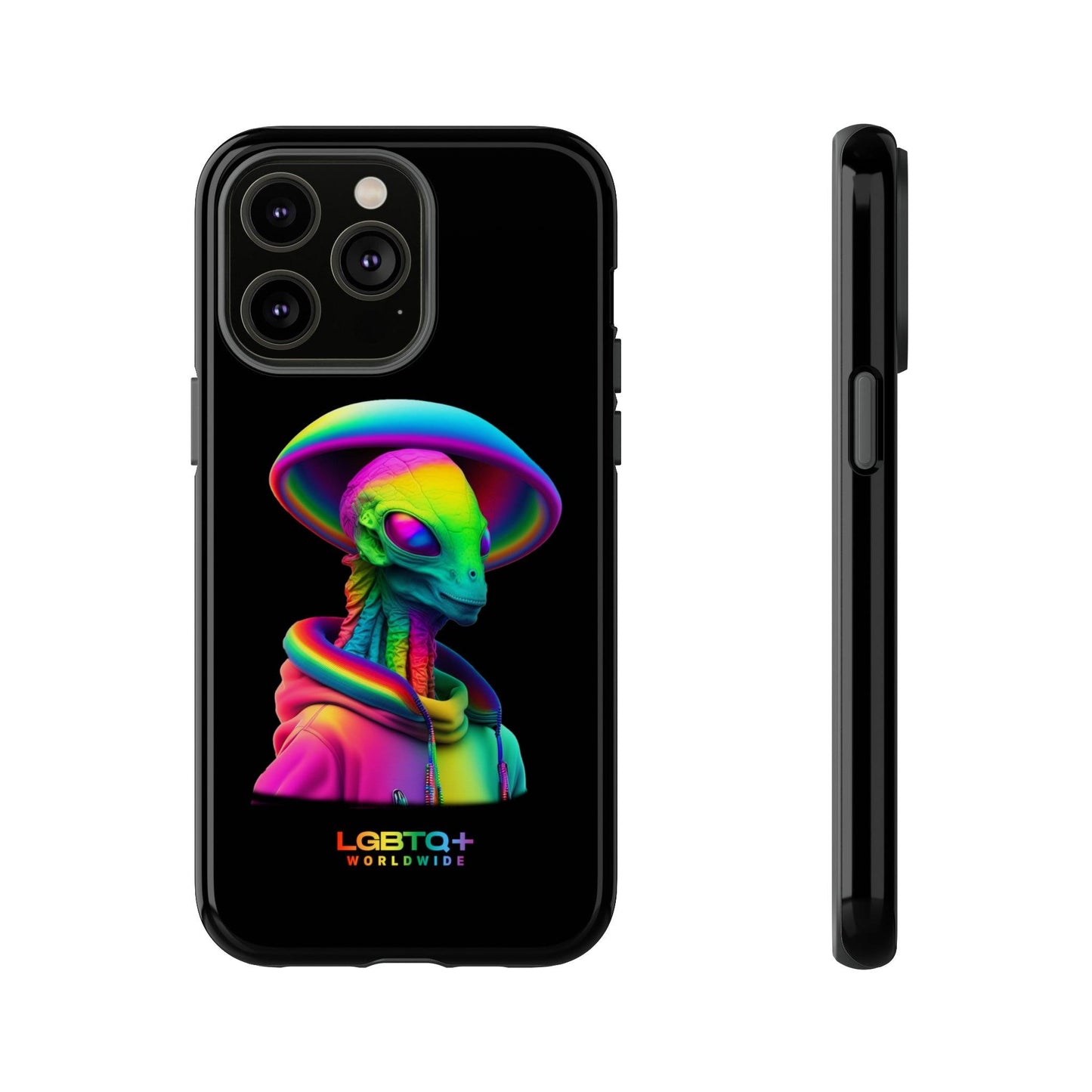 LGBTQWorldwide - ,,GLÜCKLICHES ALIEN" Doppelgehäuse Handyhülle Accessories, Glossy, iPhone Cases, Matte, Phone accessory, Phone Cases, Samsung Cases, tough, Valentine's Day Picks lgbtq Bekleidung Accessoires unisex Zubehör