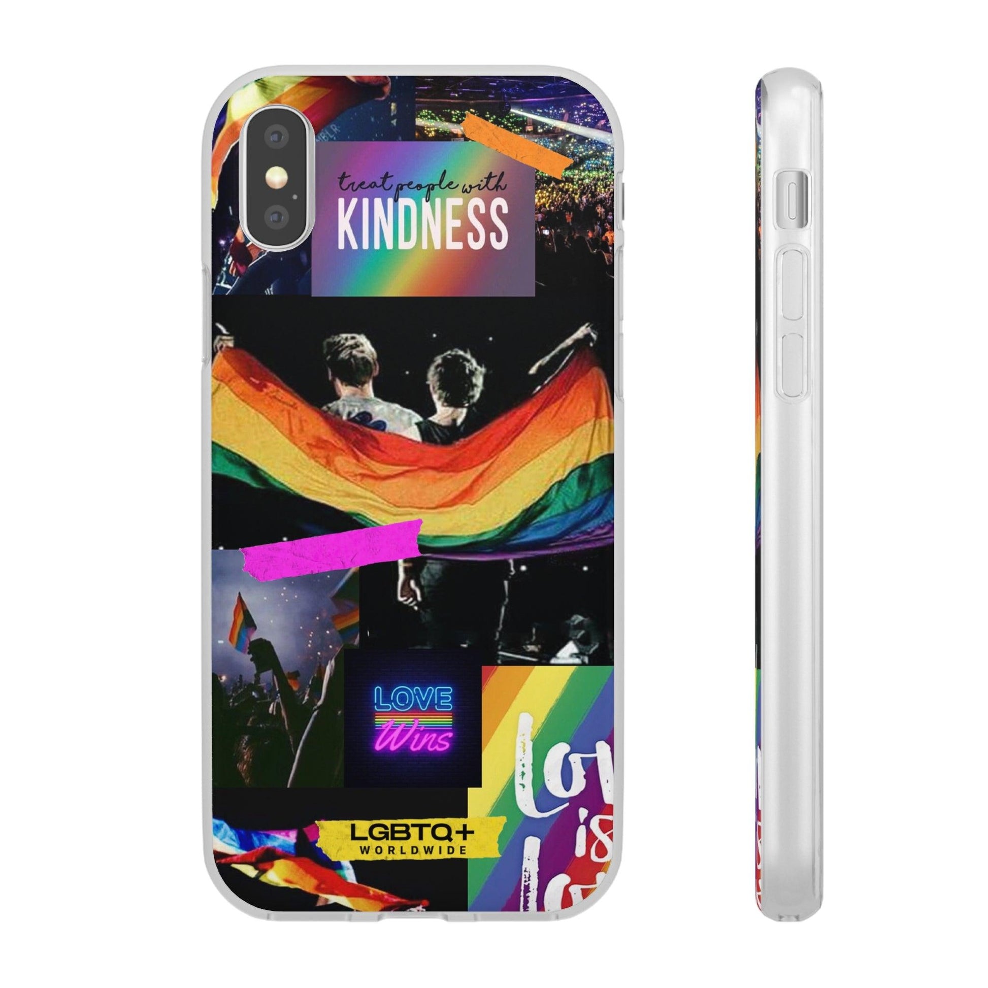 LGBTQWorldwide - ,,KINDNESS" Flexible Handyhülle Accessories, Case, iPhone, iPhone Cases, Phone accessory, Phone Cases, Samsung Cases, silikon, Valentine's Day promotion lgbtq Bekleidung Accessoires unisex Zubehör