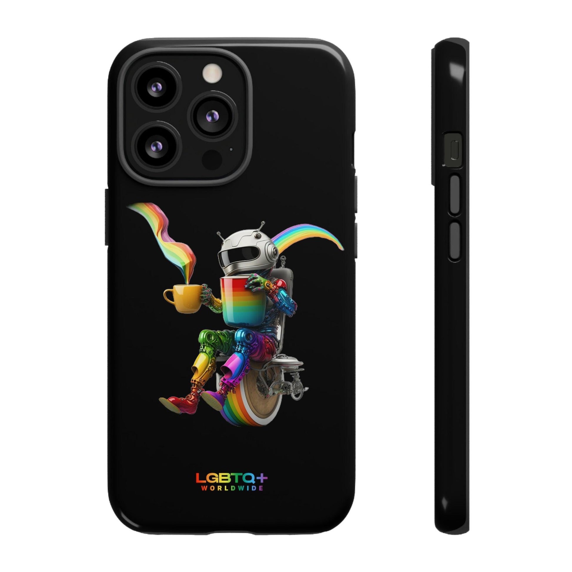 LGBTQWorldwide - ,,LUSTIGER ROBOTER" Doppelgehäuse Handyhülle Accessories, Glossy, iPhone Cases, Matte, Phone accessory, Phone Cases, Samsung Cases, tough, Valentine's Day Picks lgbtq Bekleidung Accessoires unisex Zubehör