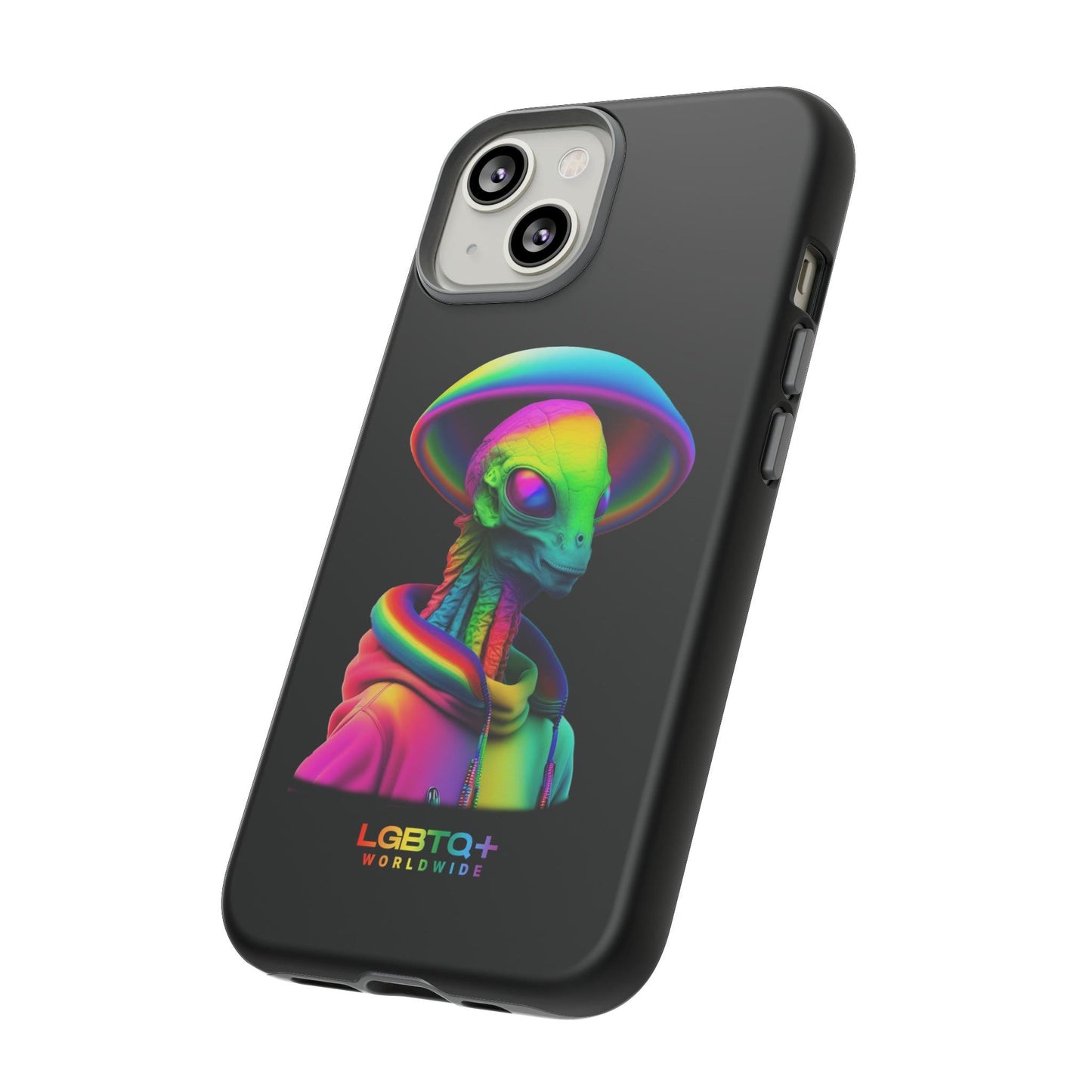 LGBTQWorldwide - ,,GLÜCKLICHES ALIEN" Doppelgehäuse Handyhülle Accessories, Glossy, iPhone Cases, Matte, Phone accessory, Phone Cases, Samsung Cases, tough, Valentine's Day Picks lgbtq Bekleidung Accessoires unisex Zubehör