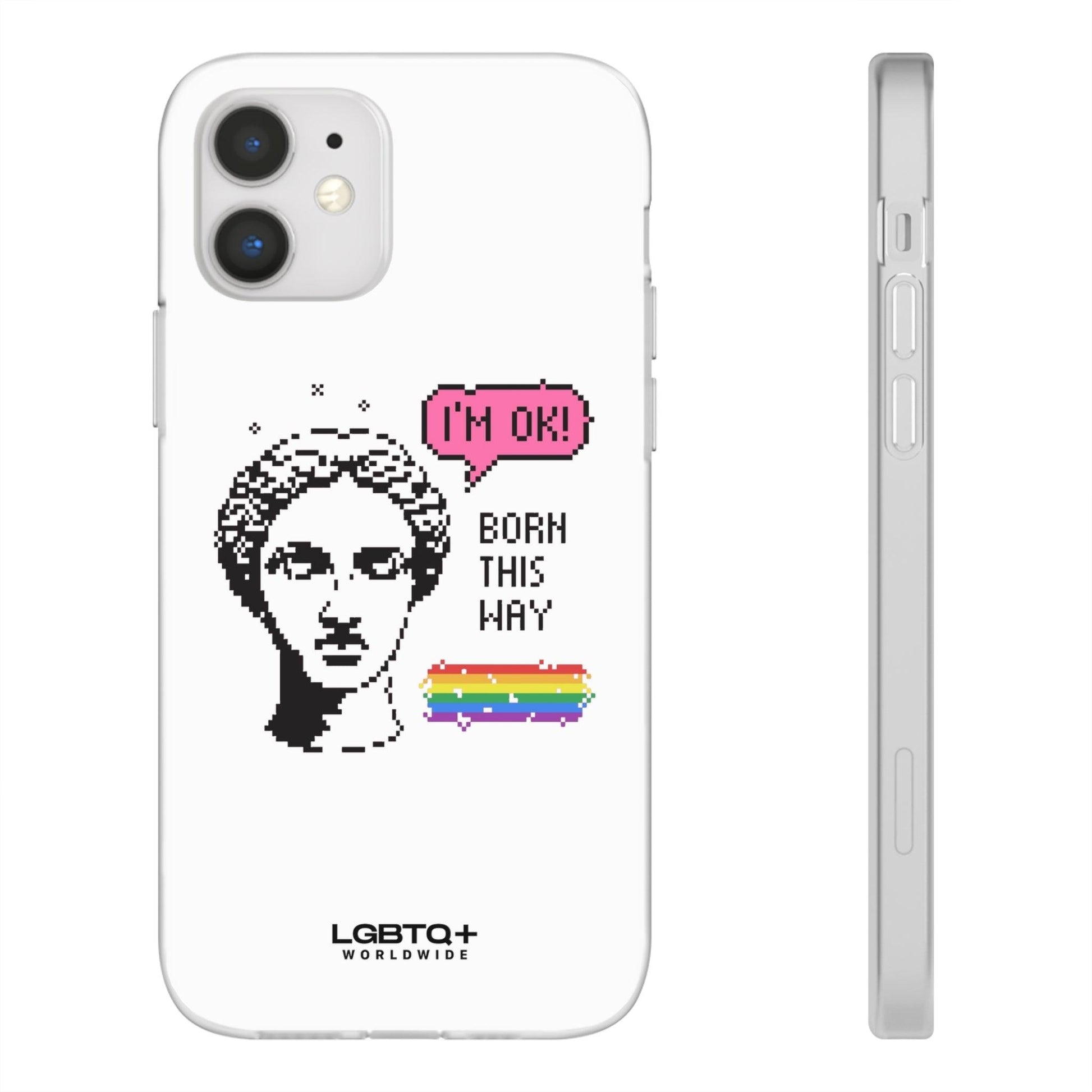 LGBTQWorldwide - ,,BORN THIS WAY" Flexible Handyhülle Accessories, Case, iPhone, iPhone Cases, Phone accessory, Phone Cases, Samsung Cases, silikon, Valentine's Day promotion lgbtq Bekleidung Accessoires unisex Zubehör