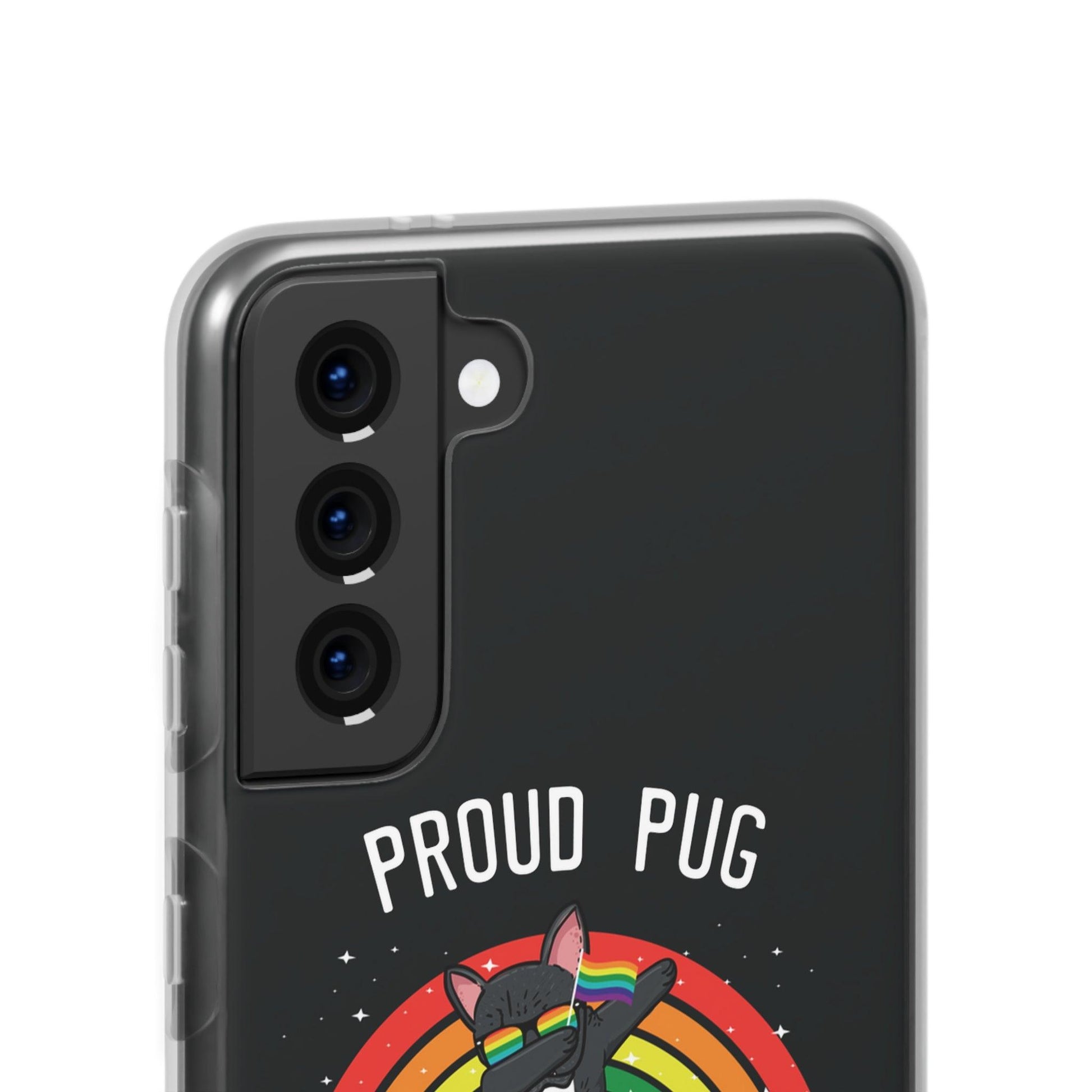 LGBTQWorldwide - ,,PROUD PUG" Flexible Handyhülle Accessories, Case, iPhone, iPhone Cases, Phone accessory, Phone Cases, Samsung Cases, silikon, Valentine's Day promotion lgbtq Bekleidung Accessoires unisex Zubehör