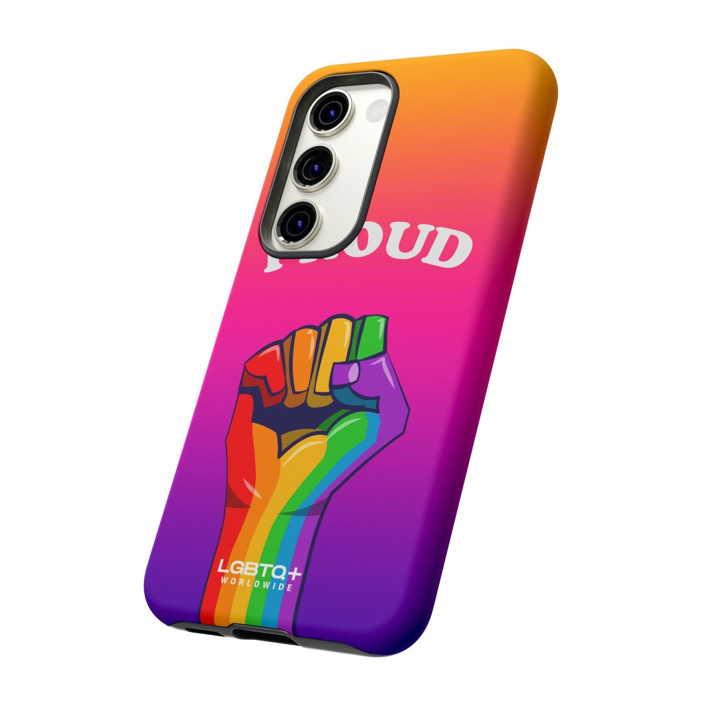 LGBTQWorldwide - ,,GLÜCKLICH" Doppelgehäuse Handyhülle Accessories, Glossy, iPhone Cases, Matte, Phone accessory, Phone Cases, Samsung Cases, Thermo, Valentine's Day Picks lgbtq Bekleidung Accessoires unisex Zubehör