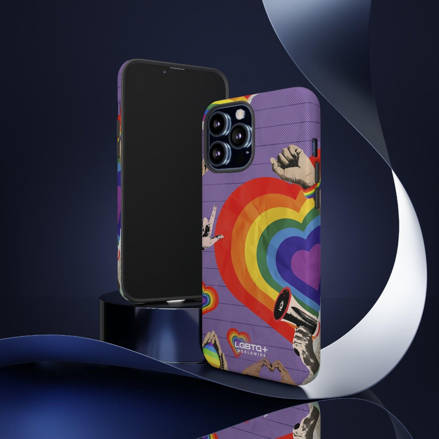 LGBTQWorldwide - ,,REGENBOGEN HERZ" Doppelgehäuse Handyhülle Accessories, Glossy, iPhone Cases, Matte, Phone accessory, Phone Cases, Samsung Cases, Thermo, Valentine's Day Picks lgbtq Bekleidung Accessoires unisex Zubehör