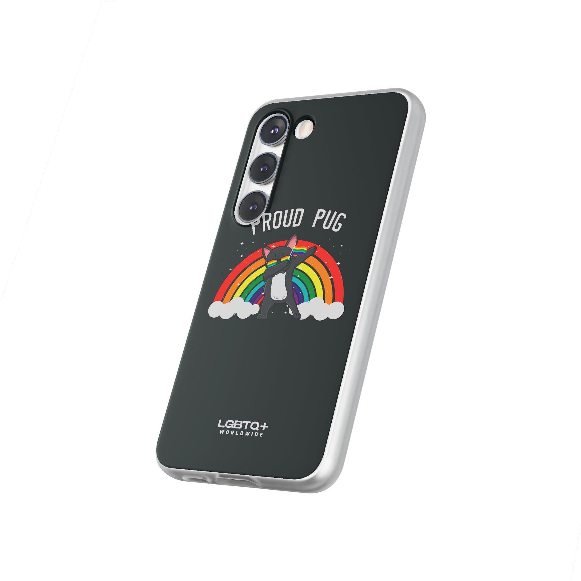 LGBTQWorldwide - ,,PROUD PUG" Flexible Handyhülle Accessories, Case, iPhone, iPhone Cases, Phone accessory, Phone Cases, Samsung Cases, silikon, Valentine's Day promotion lgbtq Bekleidung Accessoires unisex Zubehör