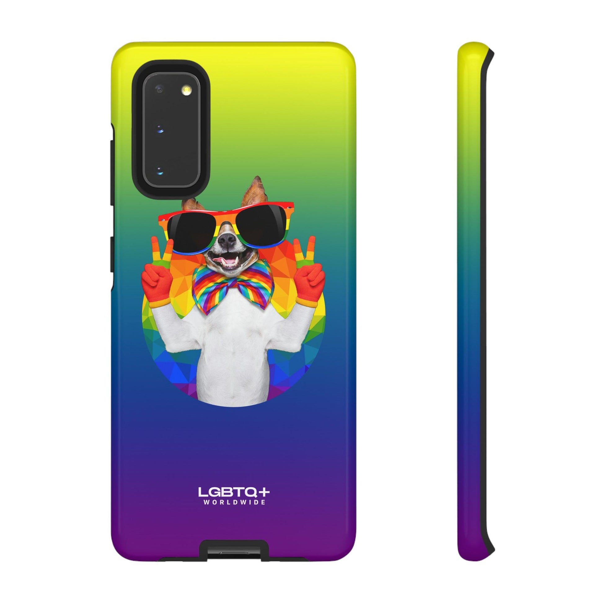 LGBTQWorldwide - ,,GLÜCKLICHER HUND" Doppelgehäuse Handyhülle Accessories, Glossy, iPhone Cases, Matte, Phone accessory, Phone Cases, Samsung Cases, Thermo, Valentine's Day Picks lgbtq Bekleidung Accessoires unisex Zubehör