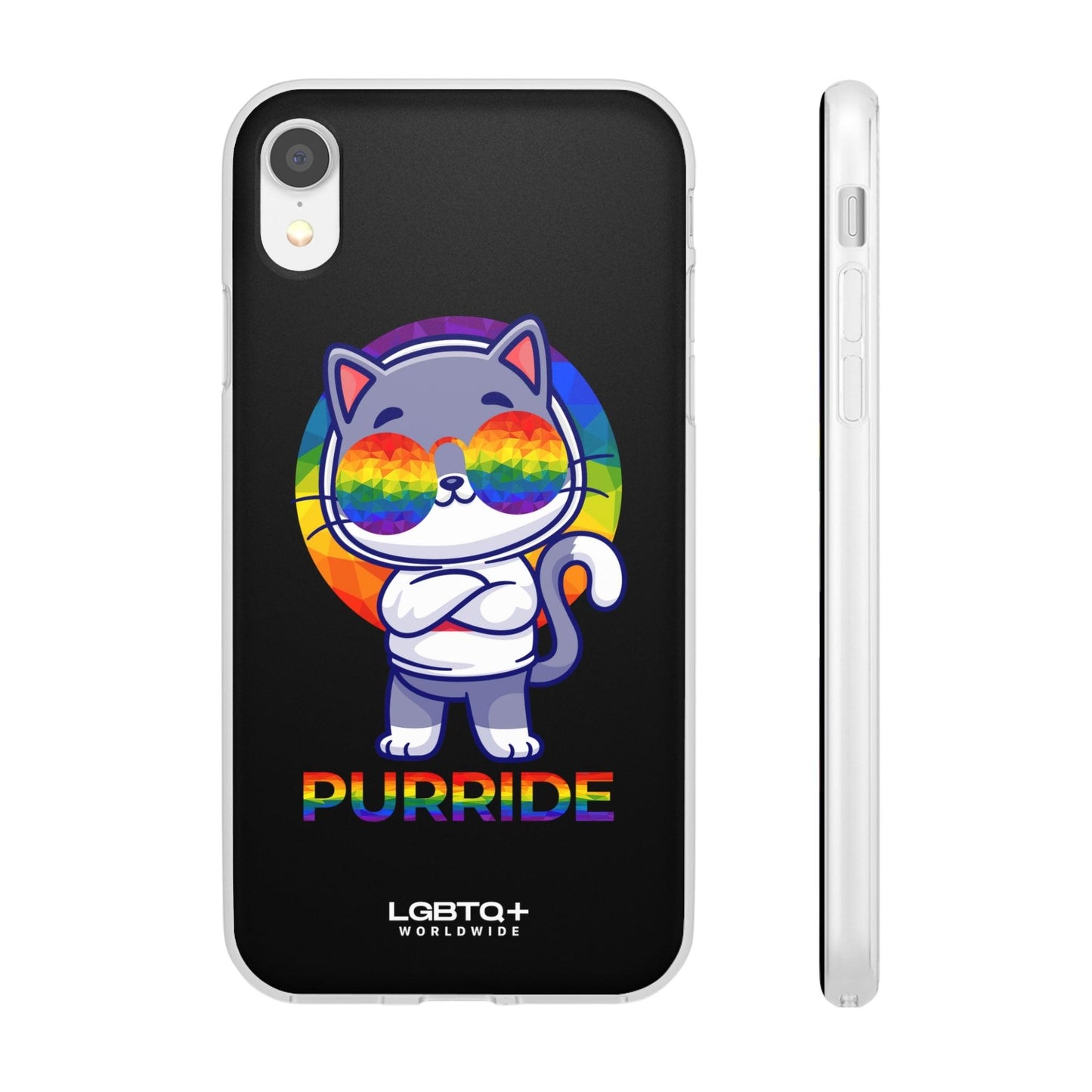 LGBTQWorldwide - ,,PURRIDE" Flexible Handyhülle Accessories, Case, iPhone, iPhone Cases, Phone accessory, Phone Cases, Samsung Cases, silikon, Valentine's Day promotion lgbtq Bekleidung Accessoires unisex Zubehör