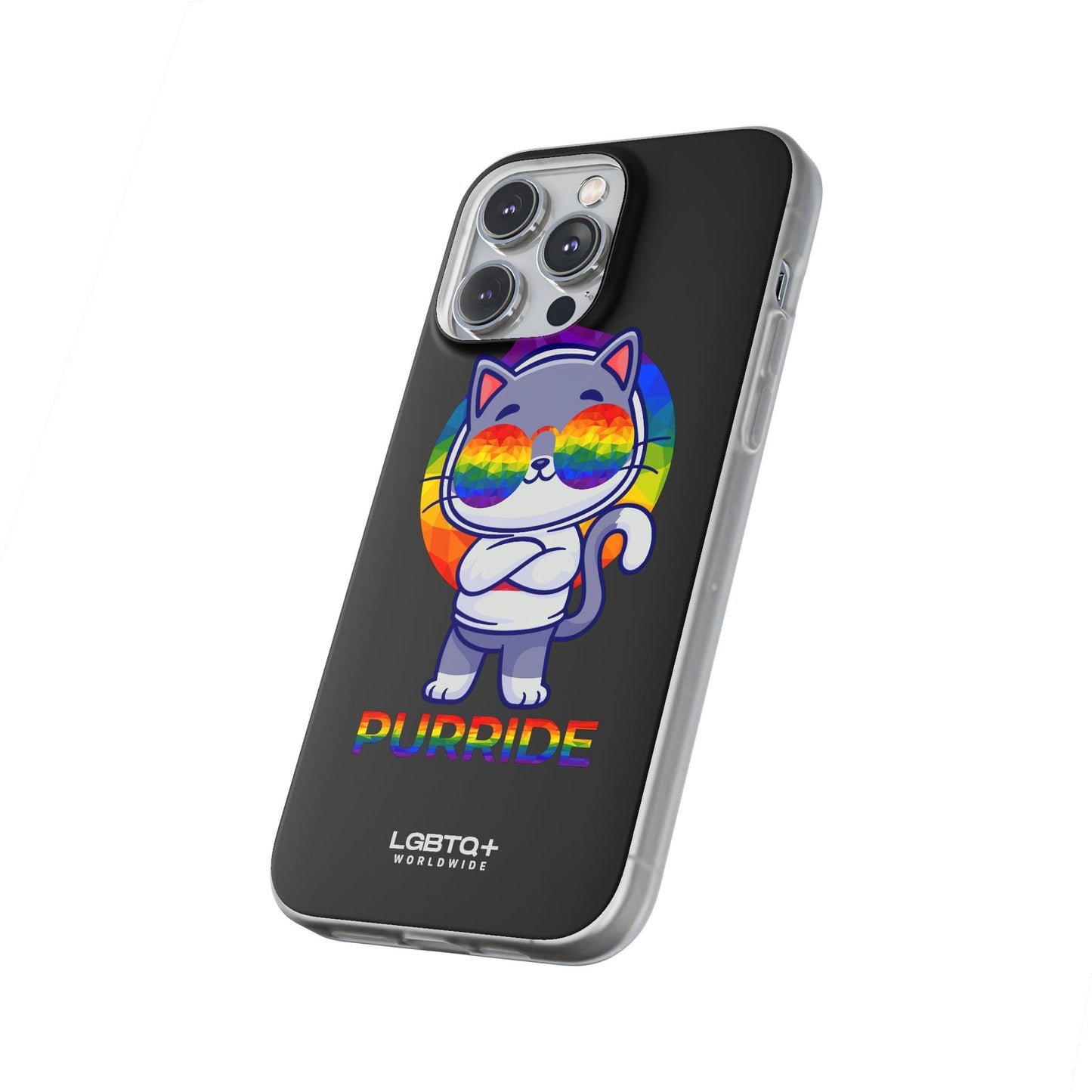 LGBTQWorldwide - ,,PURRIDE" Flexible Handyhülle Accessories, Case, iPhone, iPhone Cases, Phone accessory, Phone Cases, Samsung Cases, silikon, Valentine's Day promotion lgbtq Bekleidung Accessoires unisex Zubehör