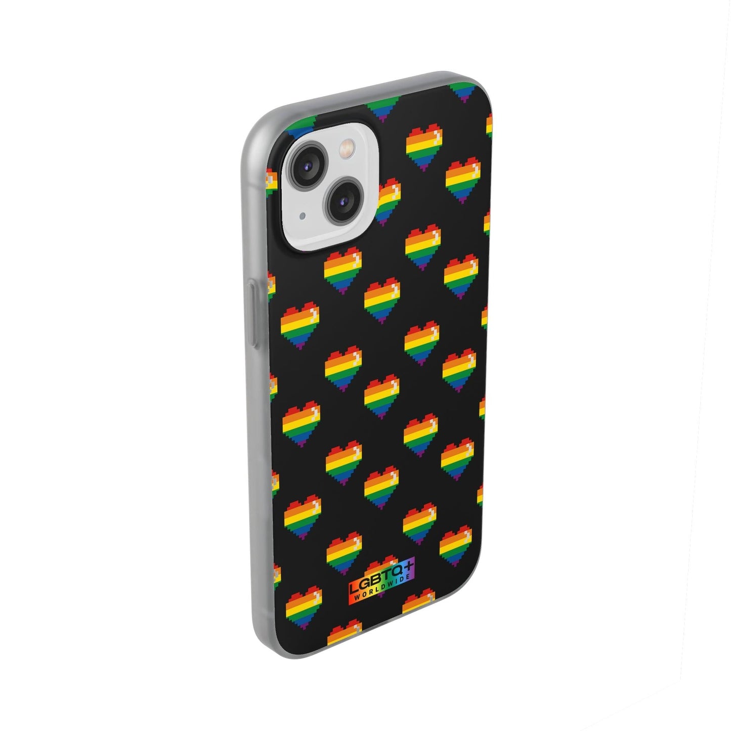 LGBTQWorldwide - ,,RETRO HERZ" Flexible Handyhülle Accessories, Case, iPhone, iPhone Cases, Phone accessory, Phone Cases, Samsung Cases, silikon, Valentine's Day promotion lgbtq Bekleidung Accessoires unisex Zubehör