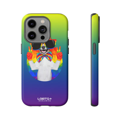 LGBTQWorldwide - ,,GLÜCKLICHER HUND" Doppelgehäuse Handyhülle Accessories, Glossy, iPhone Cases, Matte, Phone accessory, Phone Cases, Samsung Cases, Thermo, Valentine's Day Picks lgbtq Bekleidung Accessoires unisex Zubehör