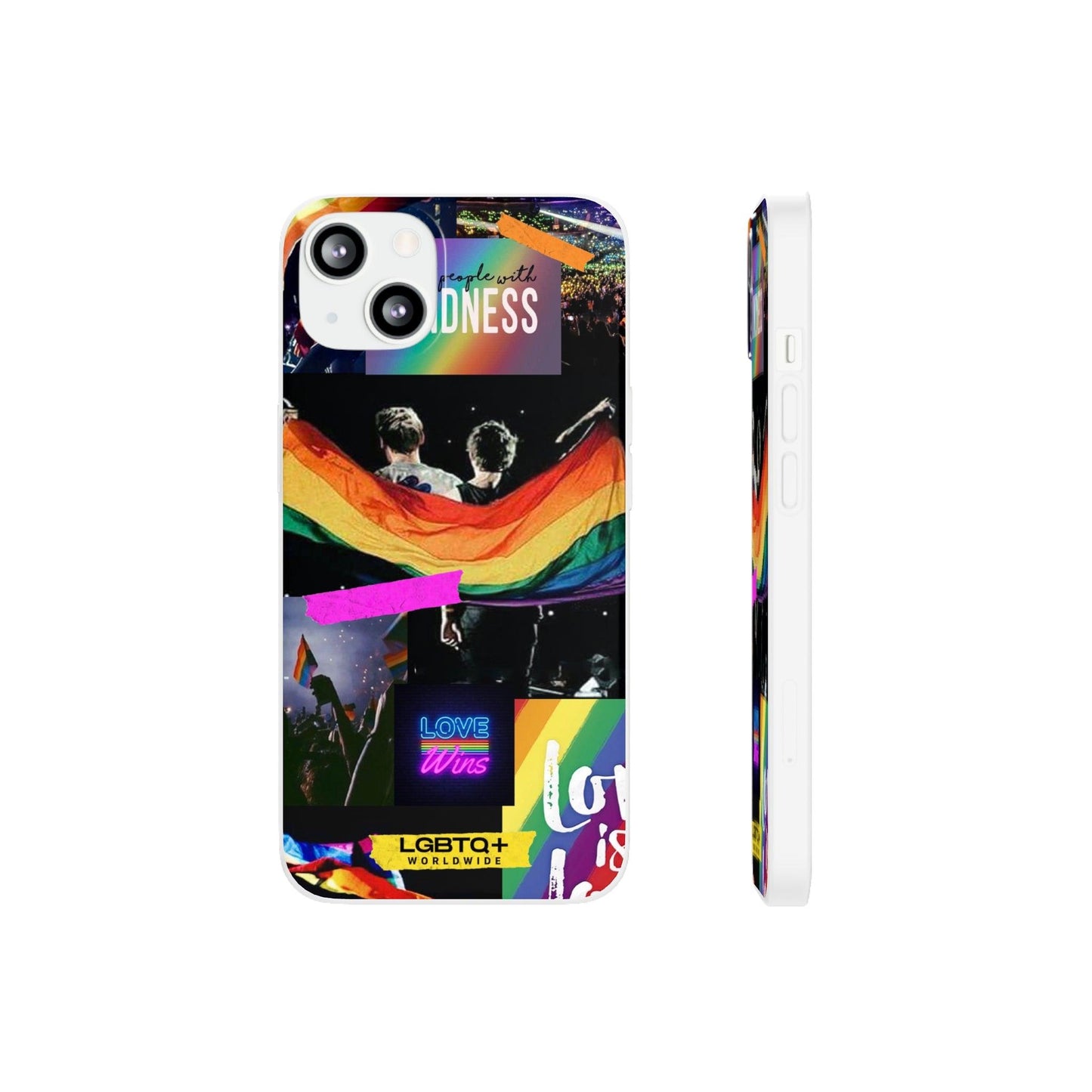 LGBTQWorldwide - ,,KINDNESS" Flexible Handyhülle Accessories, Case, iPhone, iPhone Cases, Phone accessory, Phone Cases, Samsung Cases, silikon, Valentine's Day promotion lgbtq Bekleidung Accessoires unisex Zubehör