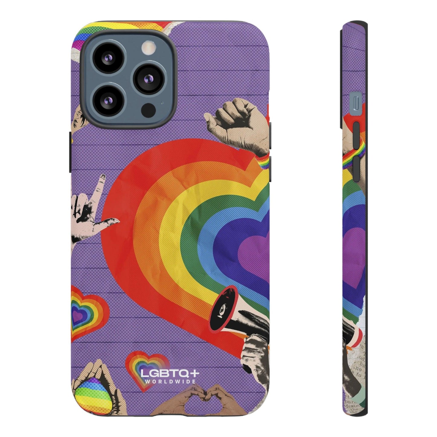 LGBTQWorldwide - ,,REGENBOGEN HERZ" Doppelgehäuse Handyhülle Accessories, Glossy, iPhone Cases, Matte, Phone accessory, Phone Cases, Samsung Cases, Thermo, Valentine's Day Picks lgbtq Bekleidung Accessoires unisex Zubehör