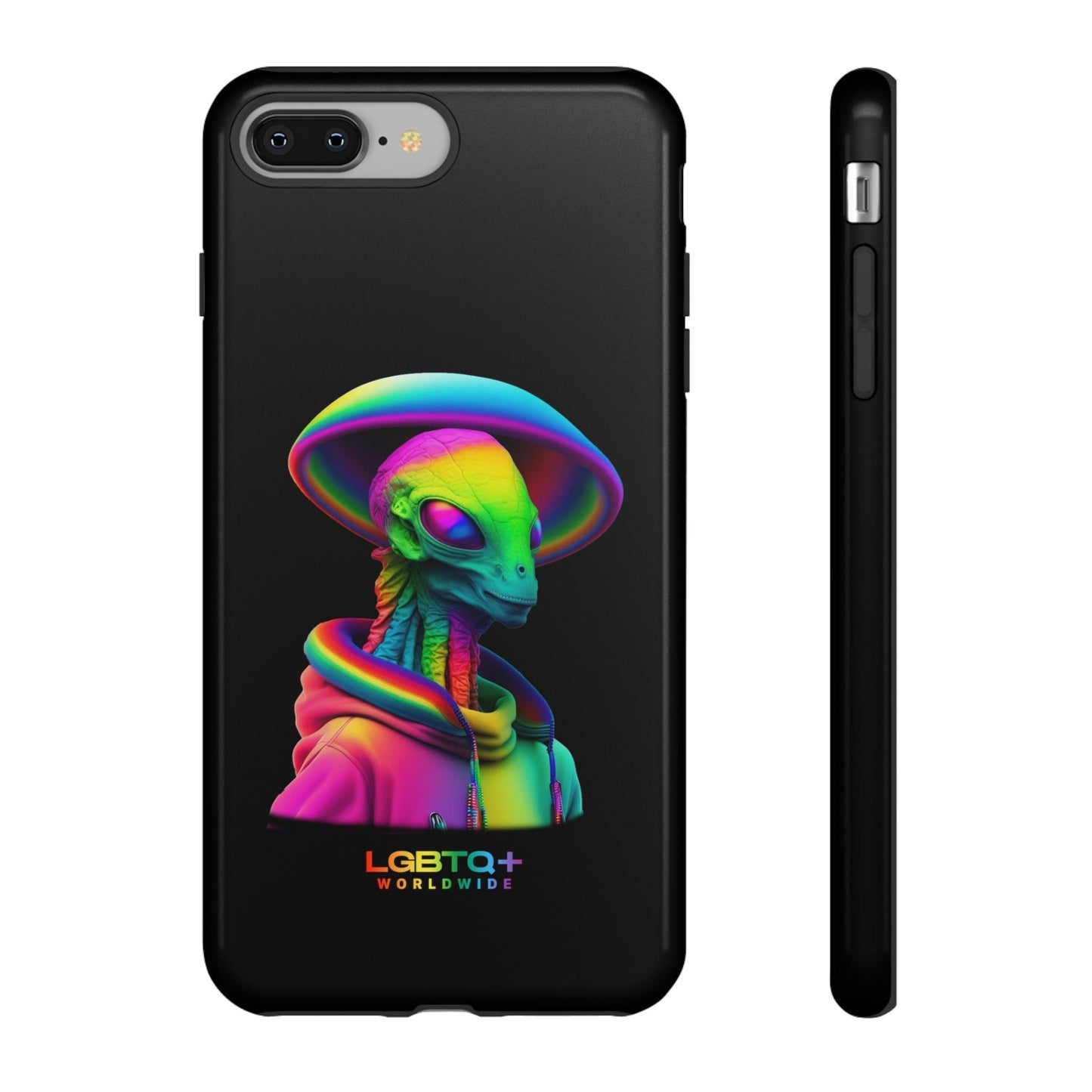 LGBTQWorldwide - ,,GLÜCKLICHES ALIEN" Doppelgehäuse Handyhülle Accessories, Glossy, iPhone Cases, Matte, Phone accessory, Phone Cases, Samsung Cases, tough, Valentine's Day Picks lgbtq Bekleidung Accessoires unisex Zubehör