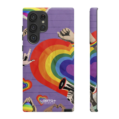 LGBTQWorldwide - ,,REGENBOGEN HERZ" Doppelgehäuse Handyhülle Accessories, Glossy, iPhone Cases, Matte, Phone accessory, Phone Cases, Samsung Cases, Thermo, Valentine's Day Picks lgbtq Bekleidung Accessoires unisex Zubehör