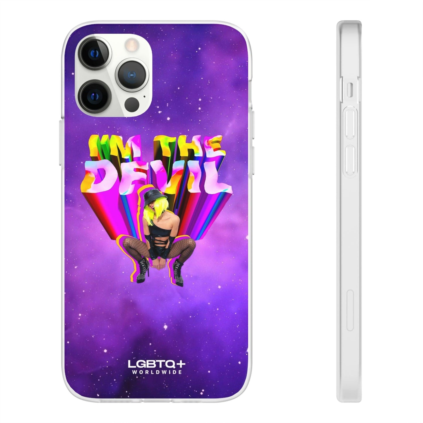 LGBTQWorldwide - ,,I AM THE DEVIL" Flexible Handyhülle Accessories, Case, iPhone, iPhone Cases, Phone accessory, Phone Cases, Samsung Cases, silikon, Valentine's Day promotion lgbtq Bekleidung Accessoires unisex Zubehör