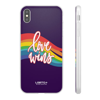 LGBTQWorldwide - ,,LIEBE GEWINNT" Flexible Handyhülle Accessories, Case, iPhone, iPhone Cases, Phone accessory, Phone Cases, Samsung Cases, silikon, Valentine's Day promotion lgbtq Bekleidung Accessoires unisex Zubehör