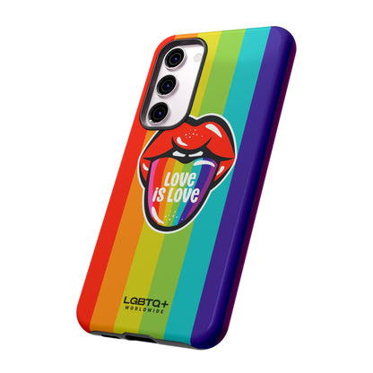 LGBTQWorldwide - ,,LIEBES ZUNGE" Doppelgehäuse Handyhülle Accessories, Glossy, iPhone Cases, Matte, Phone accessory, Phone Cases, Samsung Cases, Thermo, Valentine's Day Picks lgbtq Bekleidung Accessoires unisex Zubehör