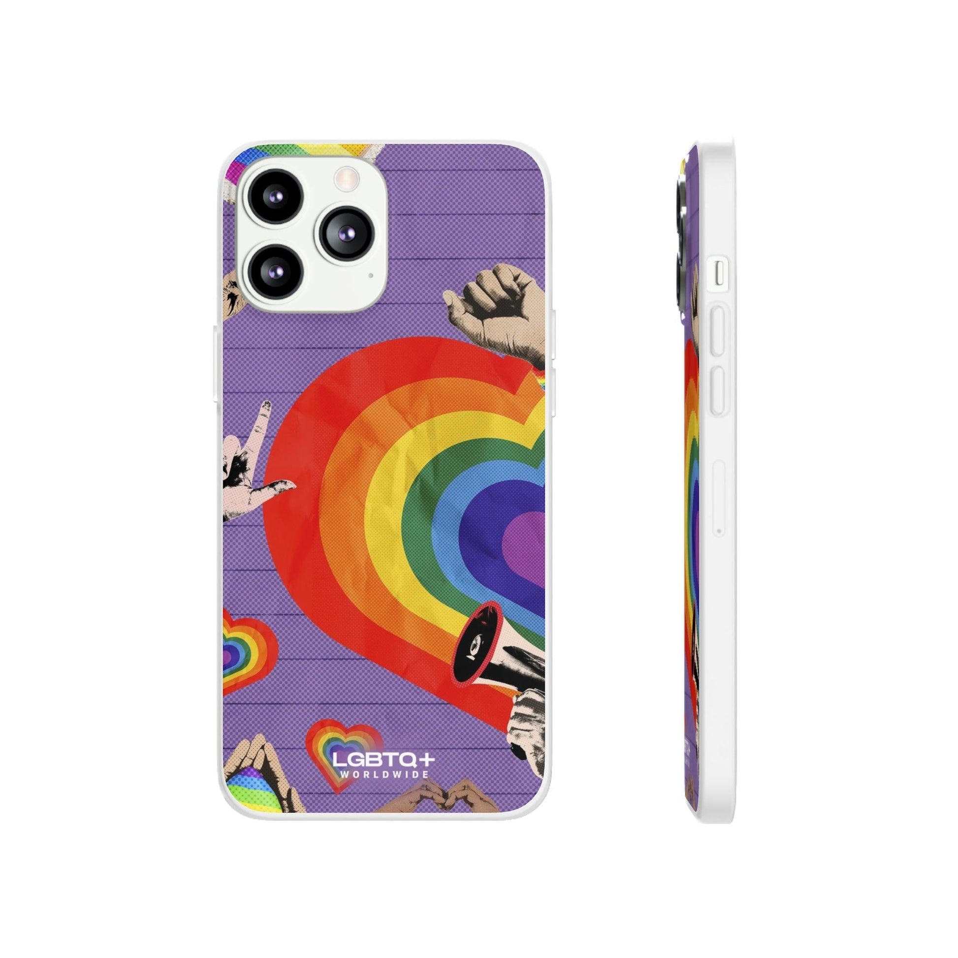 LGBTQWorldwide - ,,REGENBOGEN HERZ" Flexible Handyhülle Accessories, Case, iPhone, iPhone Cases, Phone accessory, Phone Cases, Samsung Cases, silikon, Valentine's Day promotion lgbtq Bekleidung Accessoires unisex Zubehör