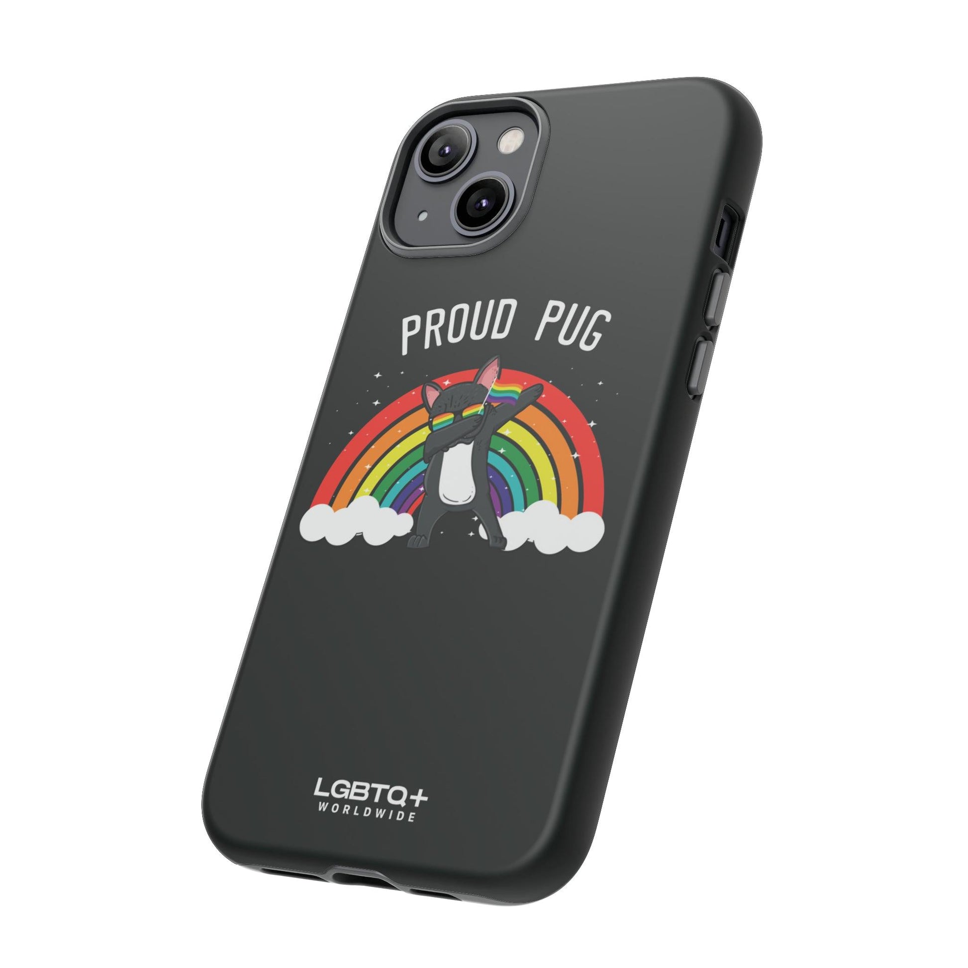 LGBTQWorldwide - ,,PROUD PUG" Doppelgehäuse Handyhülle Accessories, Glossy, iPhone Cases, Matte, Phone accessory, Phone Cases, Samsung Cases, Thermo, Valentine's Day Picks lgbtq Bekleidung Accessoires unisex Zubehör