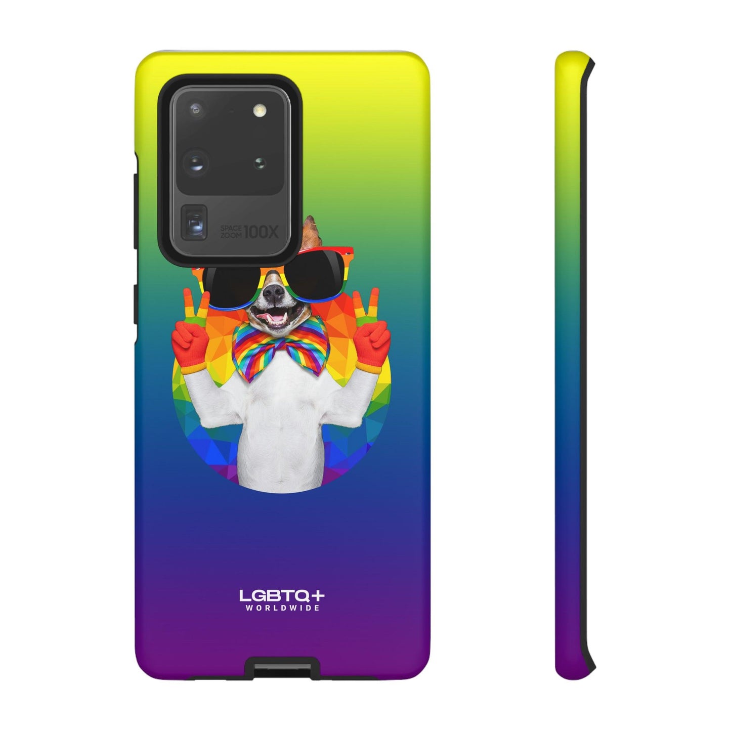 LGBTQWorldwide - ,,GLÜCKLICHER HUND" Doppelgehäuse Handyhülle Accessories, Glossy, iPhone Cases, Matte, Phone accessory, Phone Cases, Samsung Cases, Thermo, Valentine's Day Picks lgbtq Bekleidung Accessoires unisex Zubehör