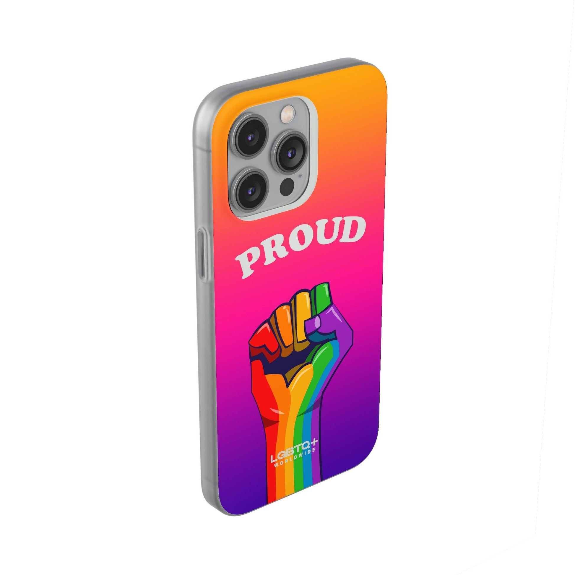 LGBTQWorldwide - ,,GLÜCKLICH" Flexible Handyhülle Accessories, Case, iPhone, iPhone Cases, Phone accessory, Phone Cases, Samsung Cases, silikon, Valentine's Day promotion lgbtq Bekleidung Accessoires unisex Zubehör