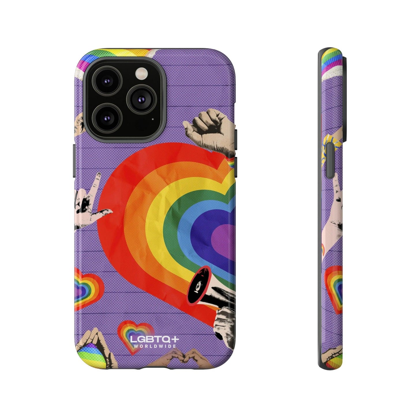 LGBTQWorldwide - ,,REGENBOGEN HERZ" Doppelgehäuse Handyhülle Accessories, Glossy, iPhone Cases, Matte, Phone accessory, Phone Cases, Samsung Cases, Thermo, Valentine's Day Picks lgbtq Bekleidung Accessoires unisex Zubehör