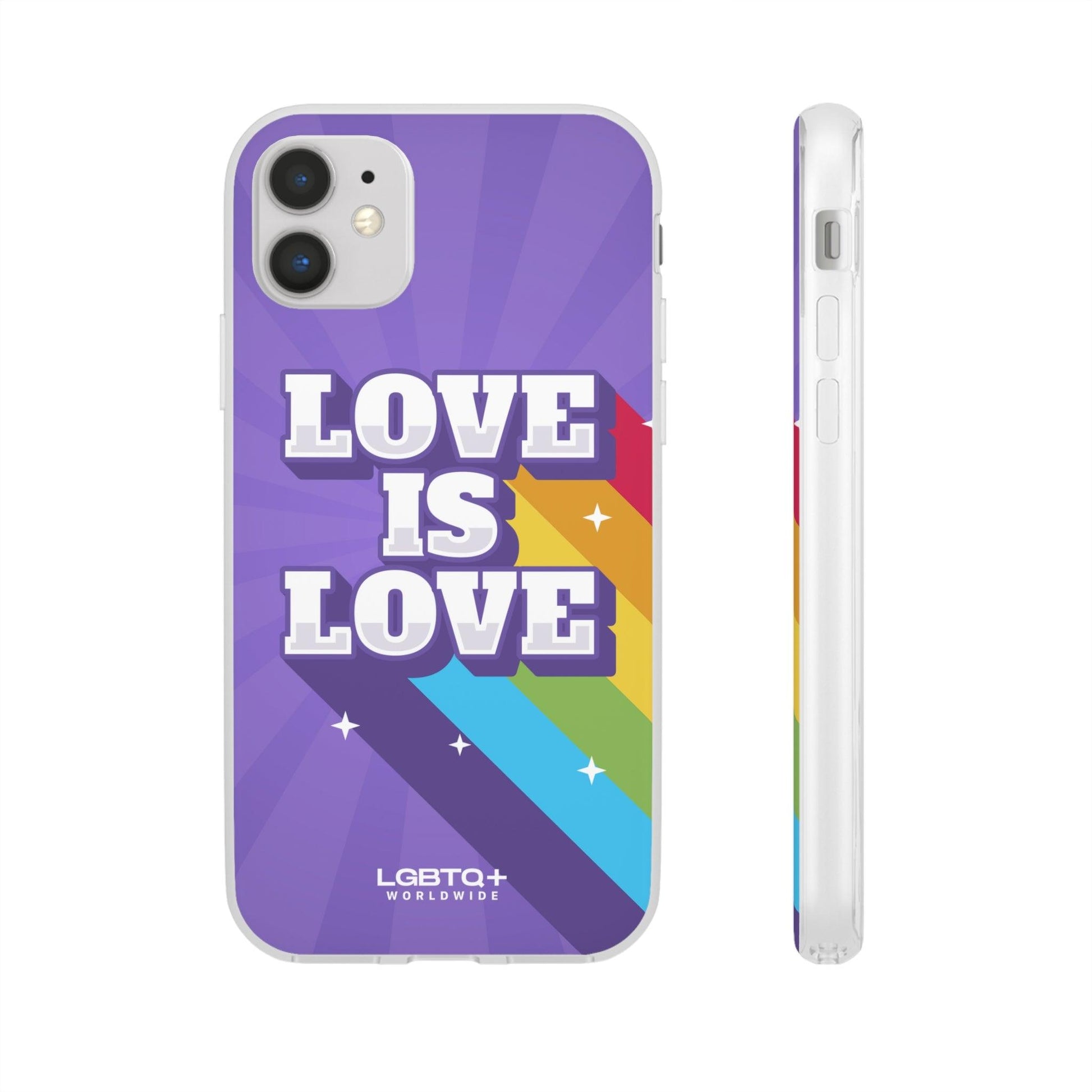 LGBTQWorldwide - ,,LOVE IS LOVE" Flexible Handyhülle Accessories, Case, iPhone, iPhone Cases, Phone accessory, Phone Cases, Samsung Cases, silikon, Valentine's Day promotion lgbtq Bekleidung Accessoires unisex Zubehör