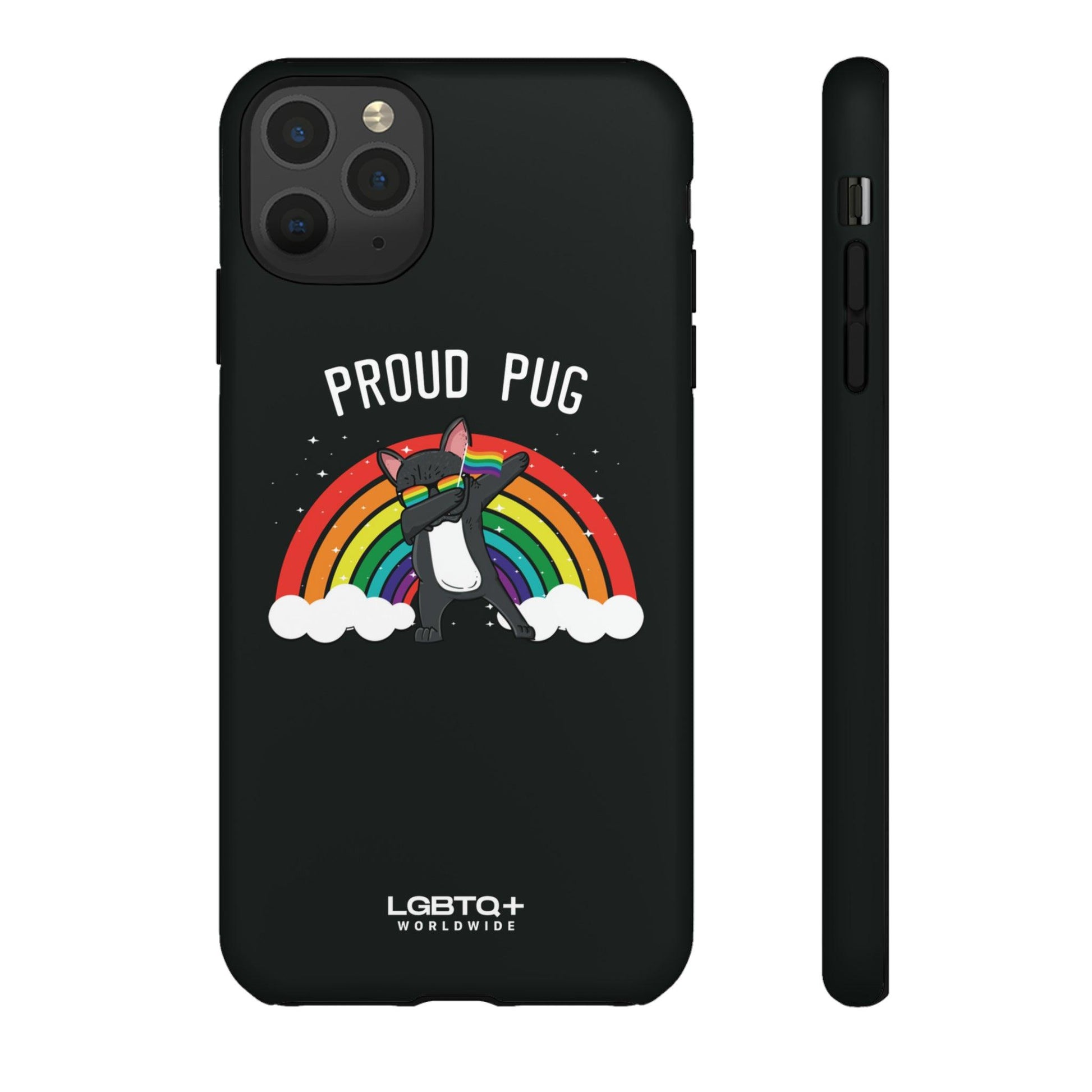 LGBTQWorldwide - ,,PROUD PUG" Doppelgehäuse Handyhülle Accessories, Glossy, iPhone Cases, Matte, Phone accessory, Phone Cases, Samsung Cases, Thermo, Valentine's Day Picks lgbtq Bekleidung Accessoires unisex Zubehör