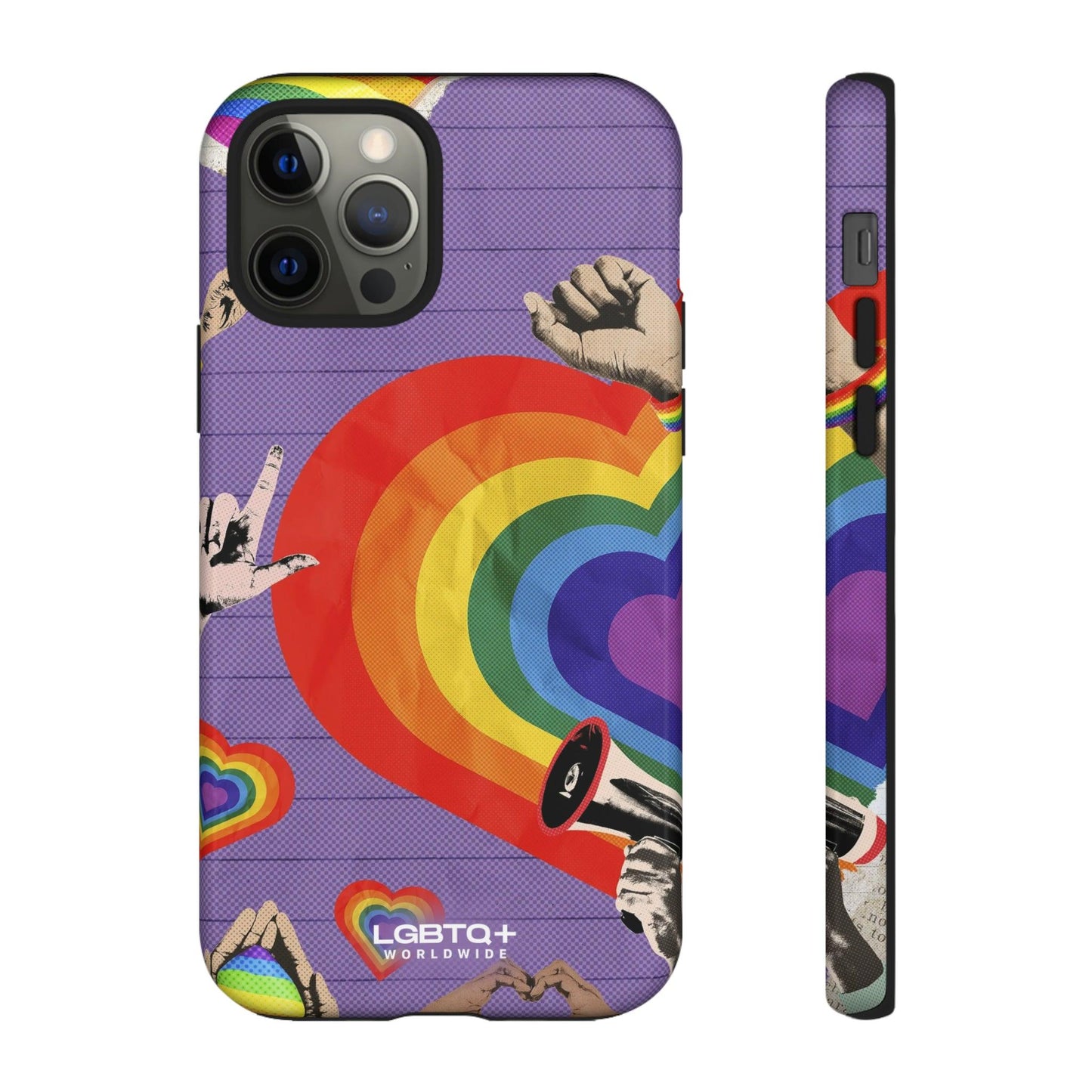 LGBTQWorldwide - ,,REGENBOGEN HERZ" Doppelgehäuse Handyhülle Accessories, Glossy, iPhone Cases, Matte, Phone accessory, Phone Cases, Samsung Cases, Thermo, Valentine's Day Picks lgbtq Bekleidung Accessoires unisex Zubehör