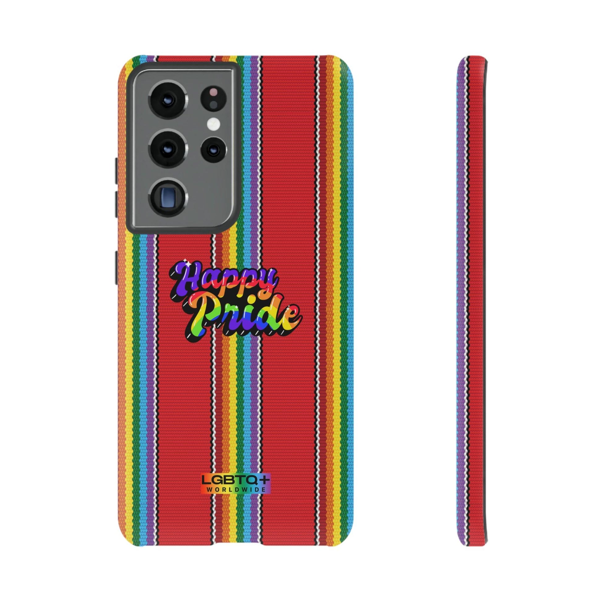 LGBTQWorldwide - ,,HAPPY PRIDE" Doppelgehäuse Handyhülle Accessories, Glossy, iPhone Cases, Matte, Phone accessory, Phone Cases, Samsung Cases, Thermo, Valentine's Day Picks lgbtq Bekleidung Accessoires unisex Zubehör