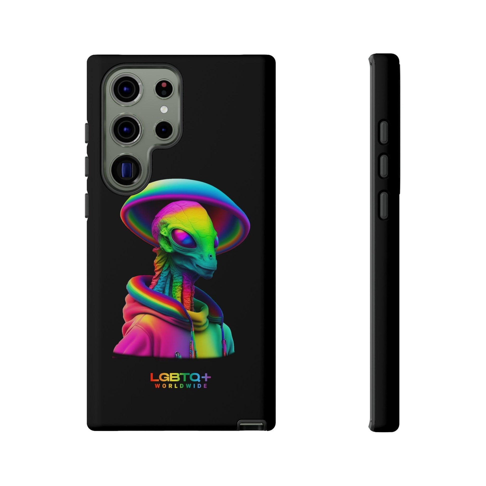 LGBTQWorldwide - ,,GLÜCKLICHES ALIEN" Doppelgehäuse Handyhülle Accessories, Glossy, iPhone Cases, Matte, Phone accessory, Phone Cases, Samsung Cases, tough, Valentine's Day Picks lgbtq Bekleidung Accessoires unisex Zubehör